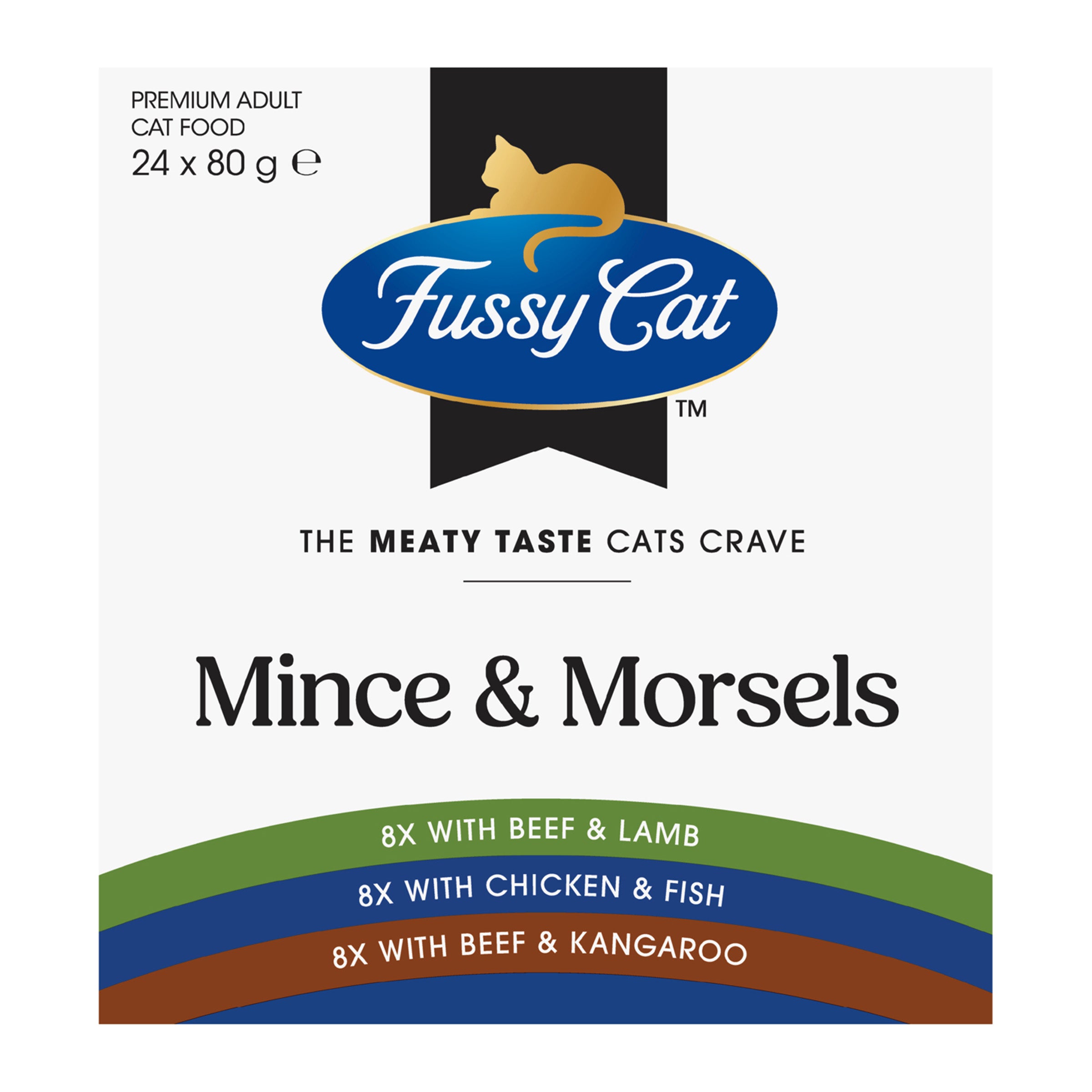 Fussy Cat Twice as Tasty Grain Free Mince & Morsels Wet Cat Food 24x80g