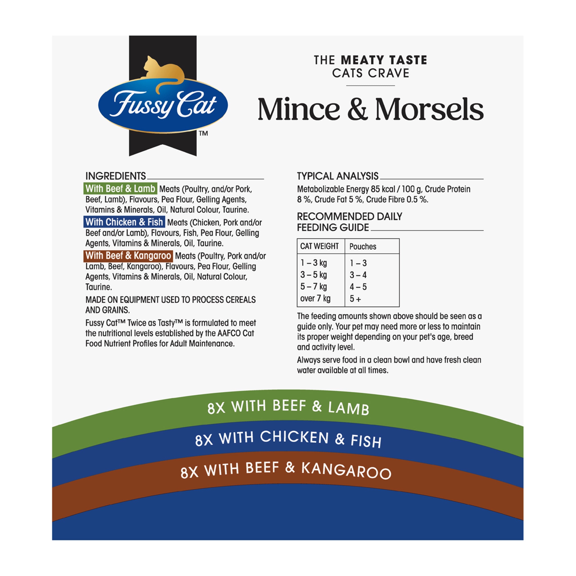 Fussy Cat Twice as Tasty Grain Free Mince & Morsels Wet Cat Food 24x80g