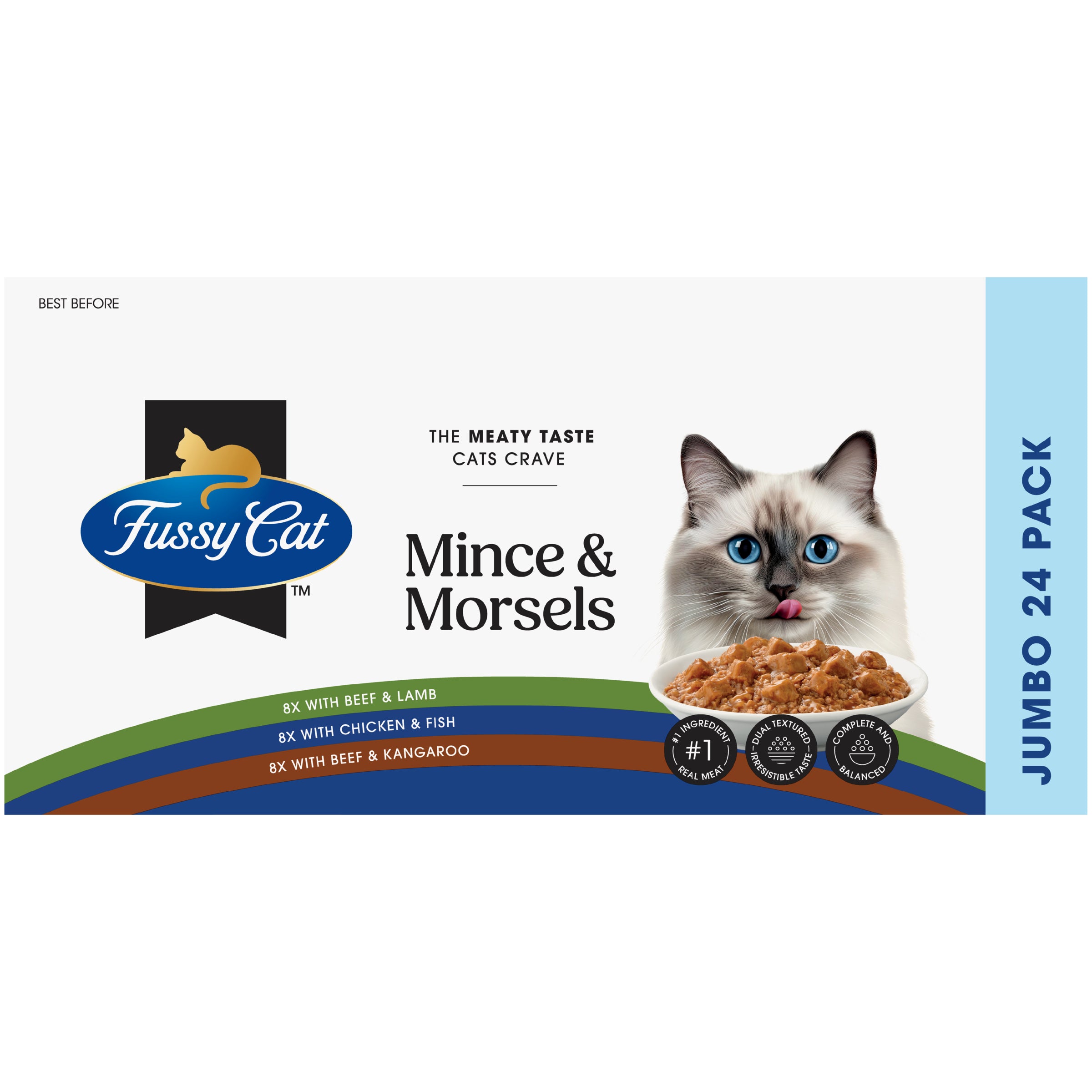 Fussy Cat Twice as Tasty Grain Free Mince & Morsels Wet Cat Food 24x80g