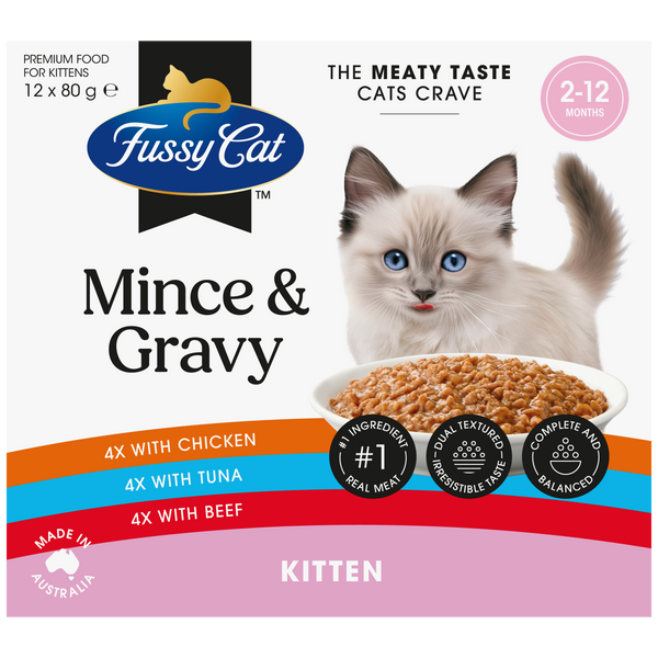 Fussy Cat Twice as Tasty Grain Free Kitten Wet Food 12x80g