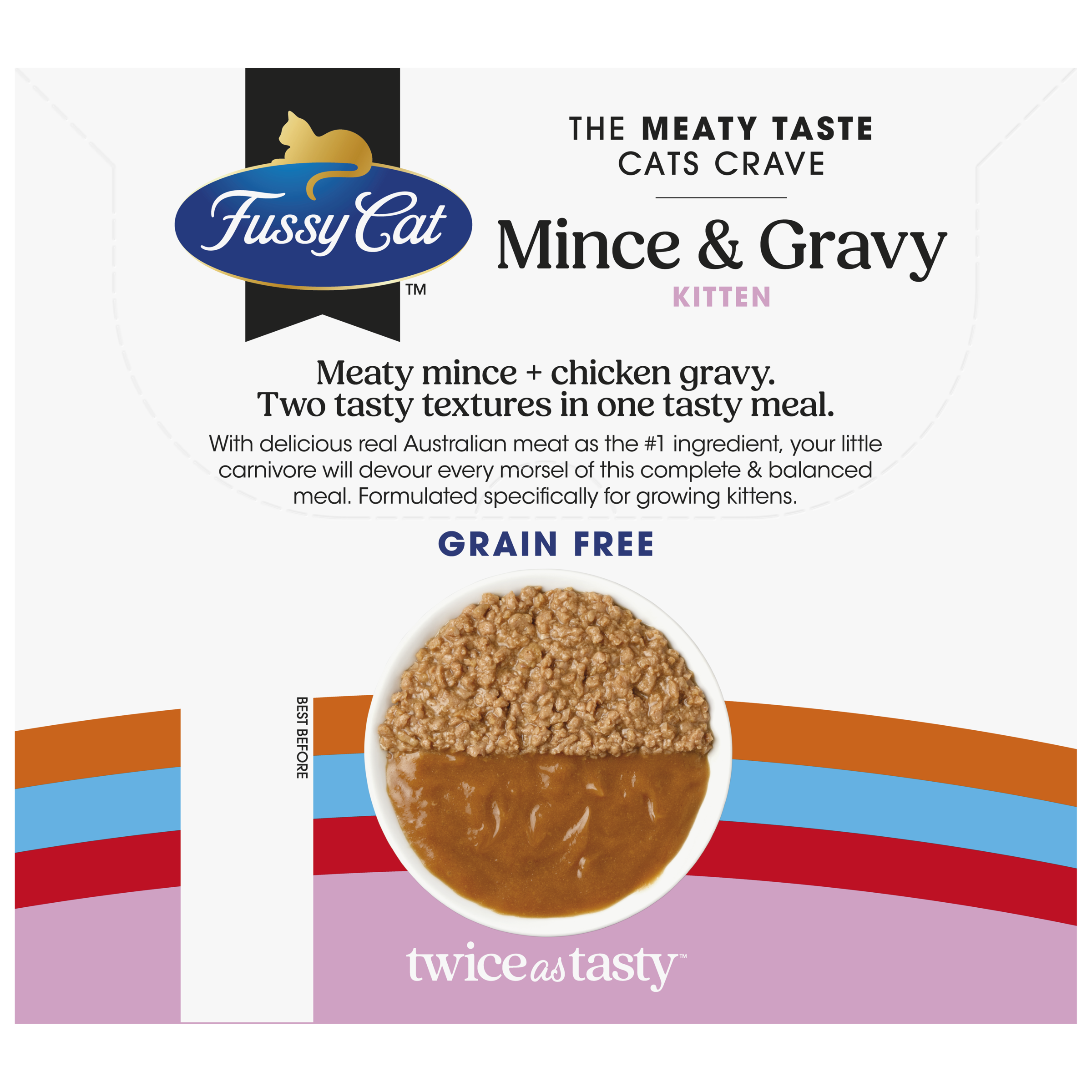 Fussy Cat Twice as Tasty Grain Free Kitten Wet Food 12x80g
