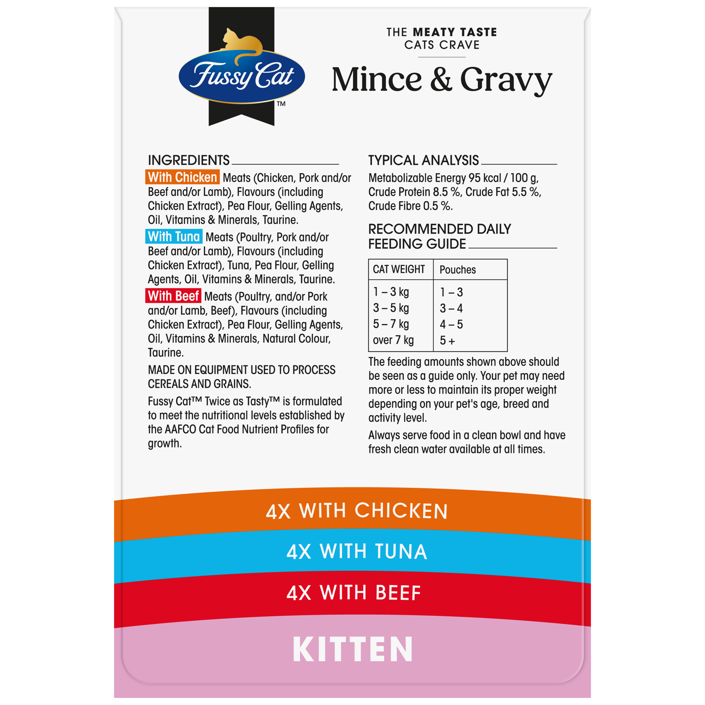 Fussy Cat Twice as Tasty Grain Free Kitten Wet Food 12x80g