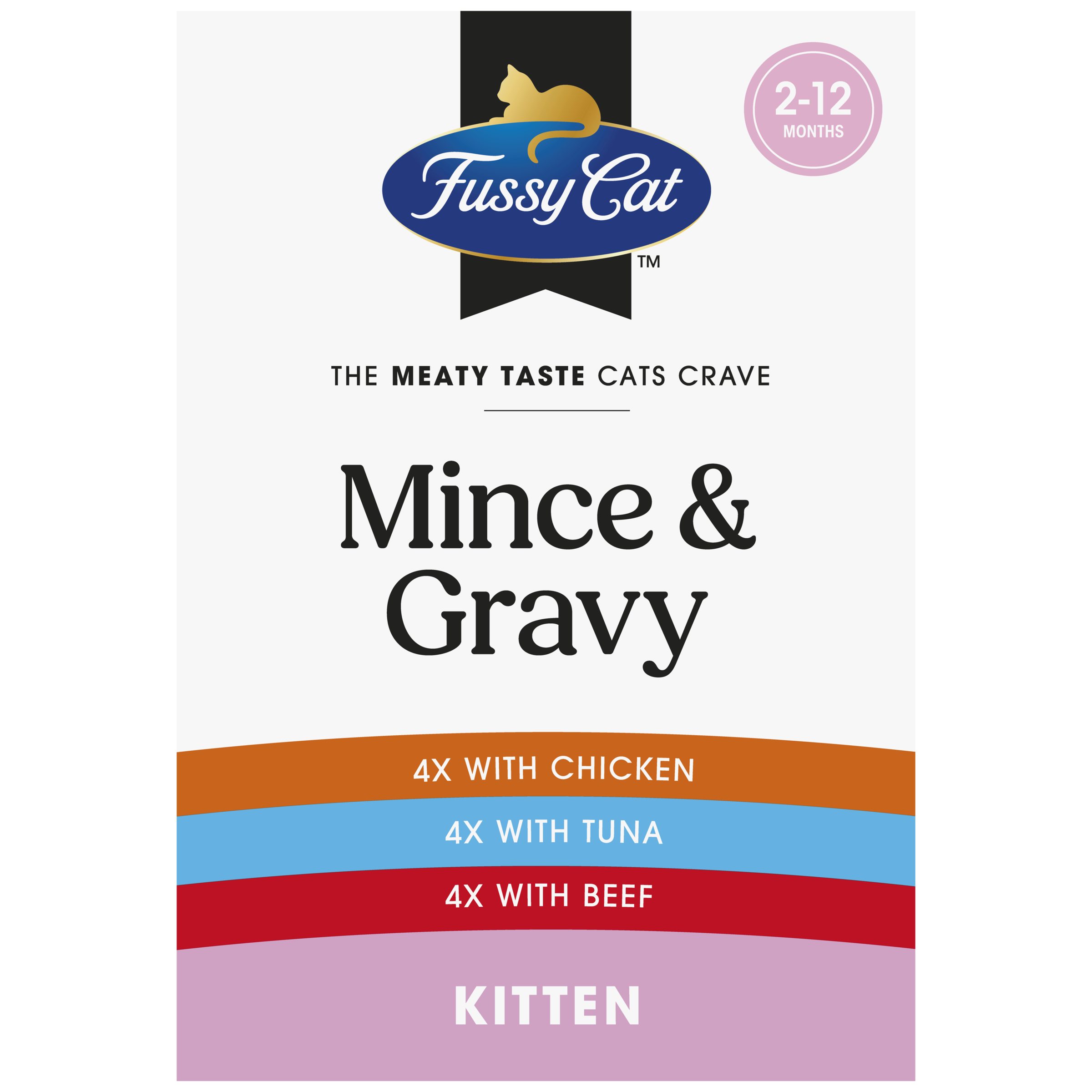 Fussy Cat Twice as Tasty Grain Free Kitten Wet Food 12x80g