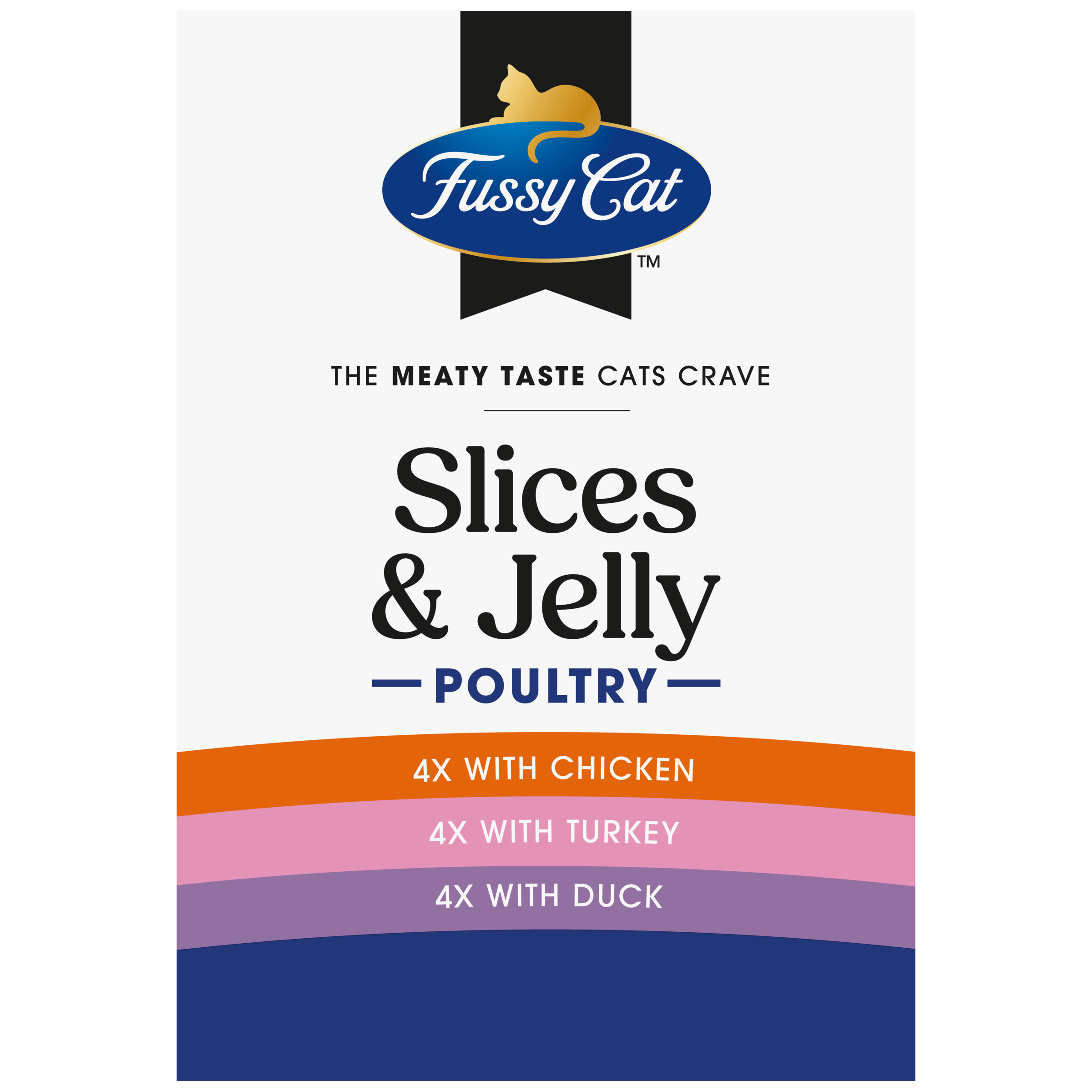 Fussy Cat Twice as Tasty Grain Free Slices & Jelly Poultry Wet Cat Food 12x80g