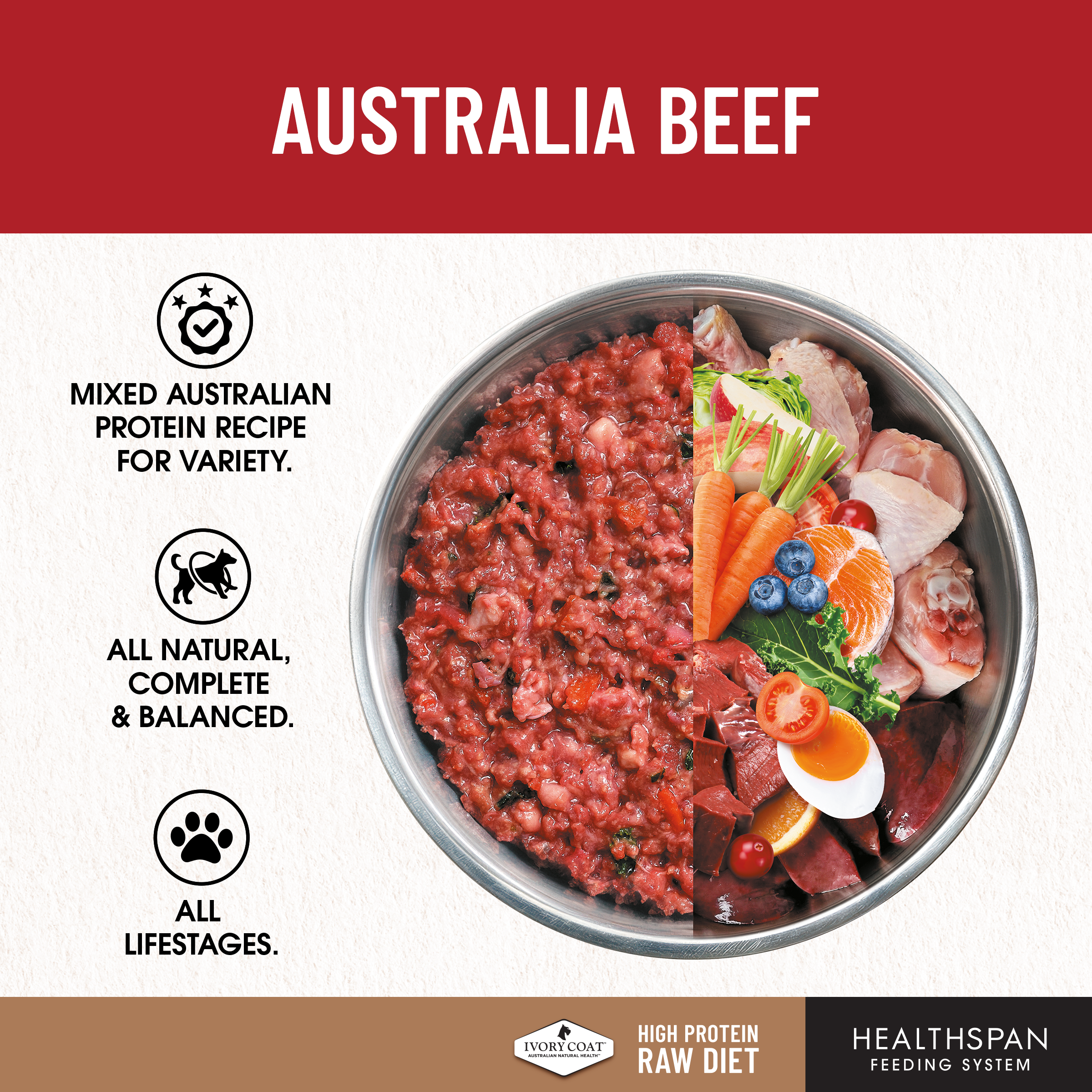 Ivory Coat Raw Diet Australian Beef 12 x 227g