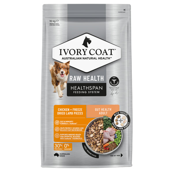 Ivory Coat Raw Health Dry Dog Food Gut Health 10kg