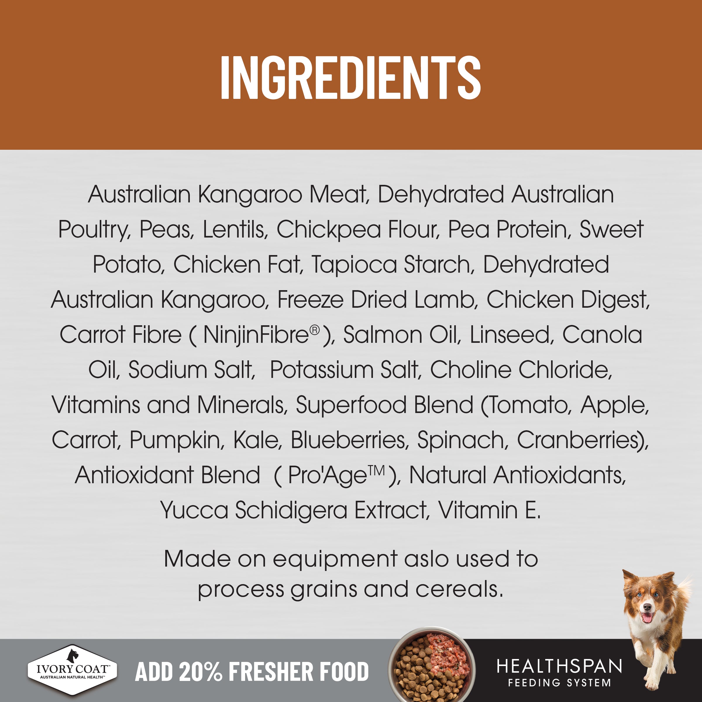 Ivory Coat Raw Health Dry Dog Food Health and Vitality 10kg