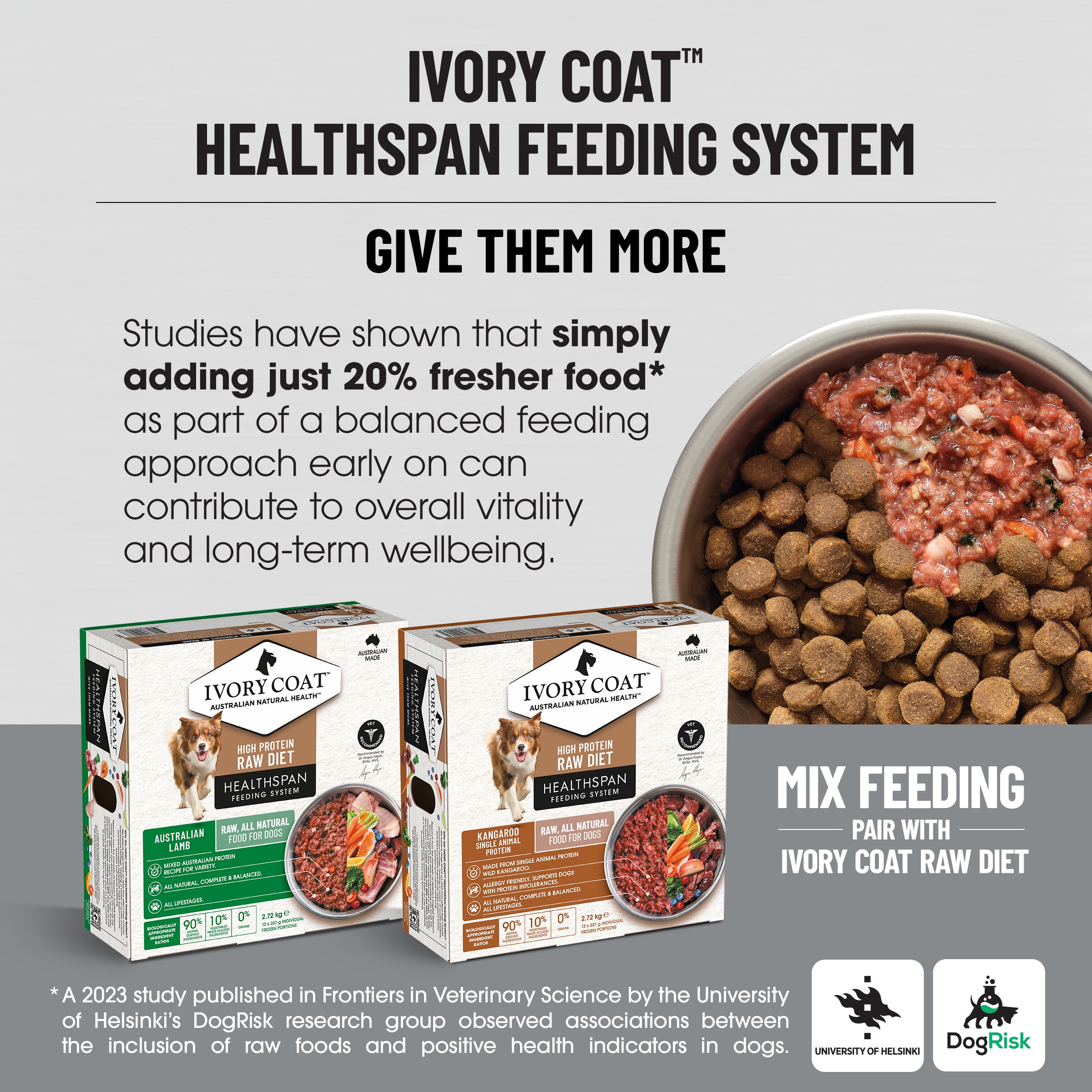 Ivory Coat Raw Health Dry Dog Food Health and Vitality 10kg