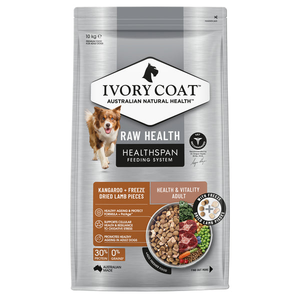 Ivory Coat Raw Health Dry Dog Food Health and Vitality 10kg