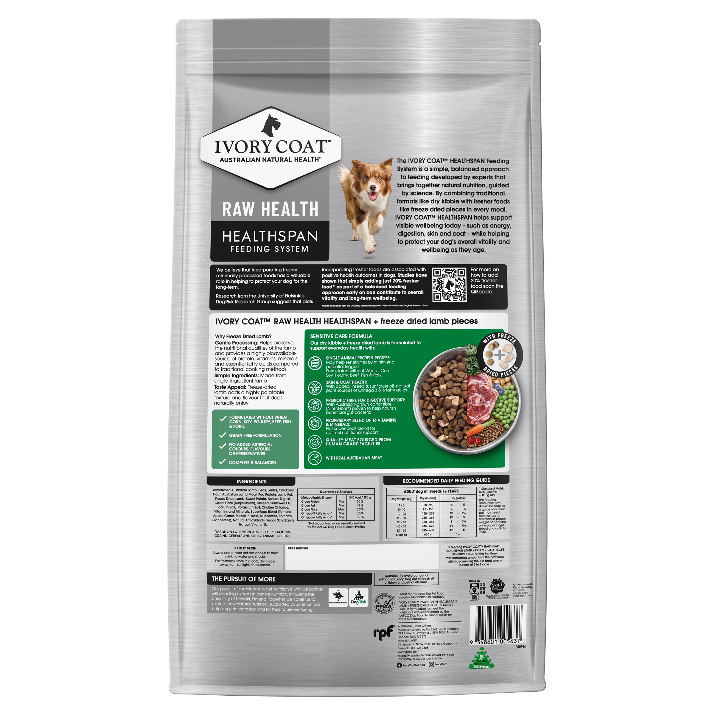 Ivory Coat Raw Health Dry Dog Food Sensitive Care 10kg