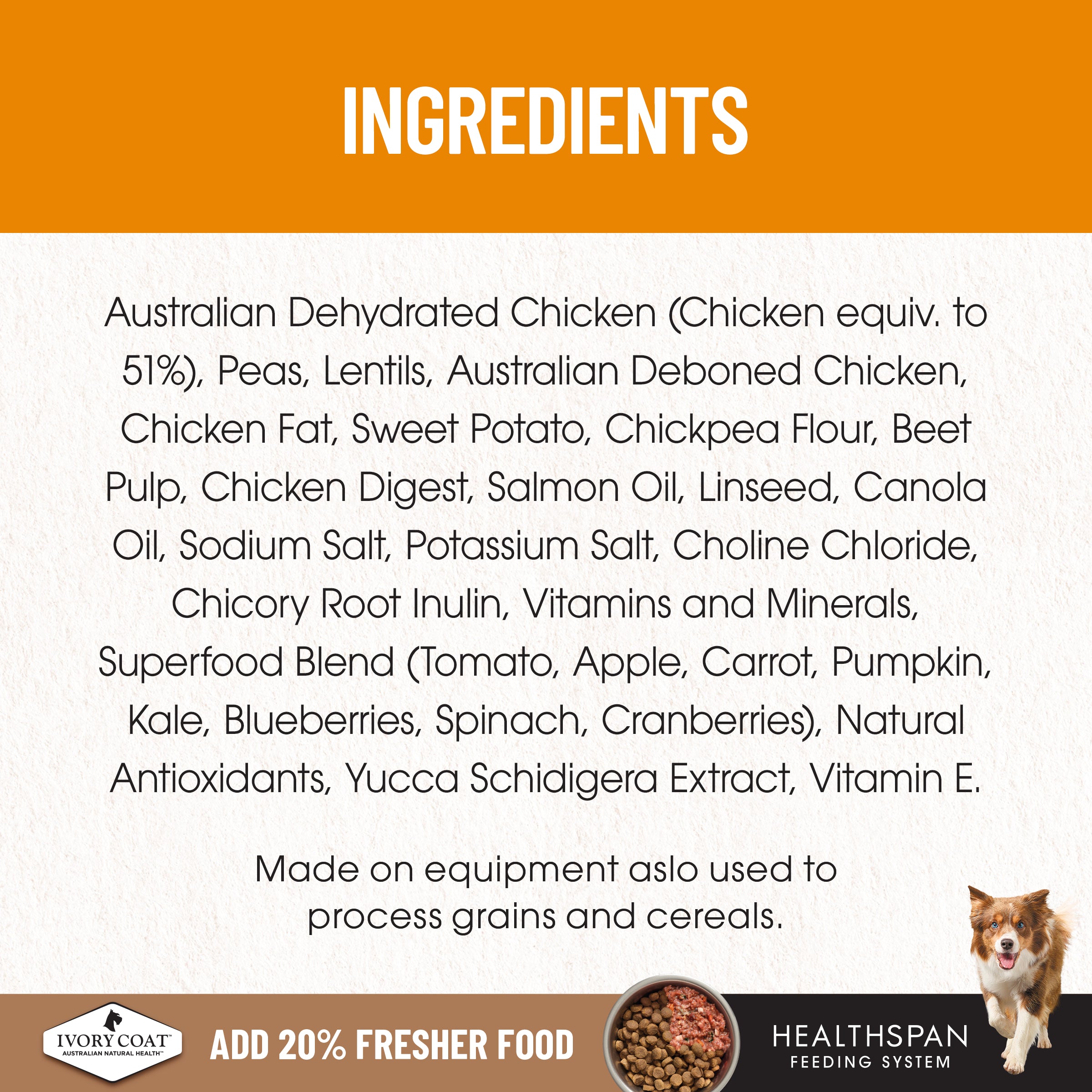 IVORY COAT Grain Free Adult Dry Dog Food Chicken 2kg