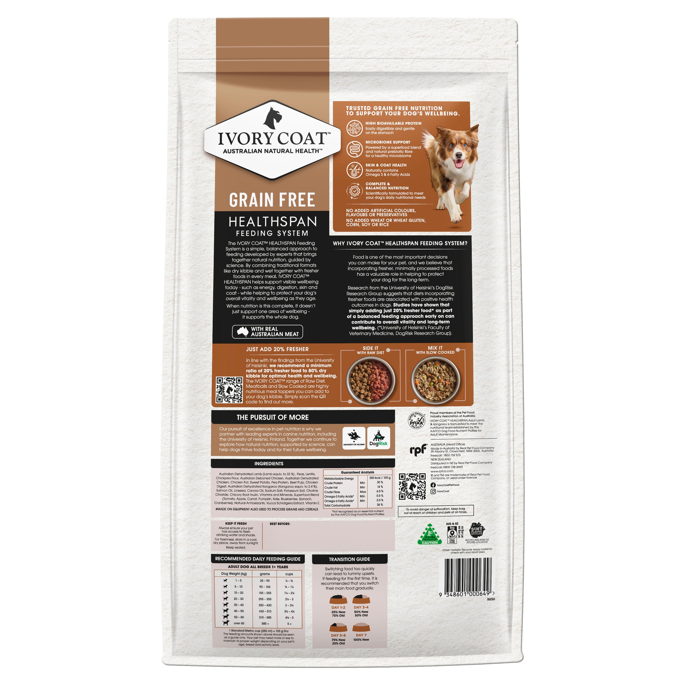 IVORY COAT Grain Free Adult Dry Dog Food Lamb & Kangaroo 13kg