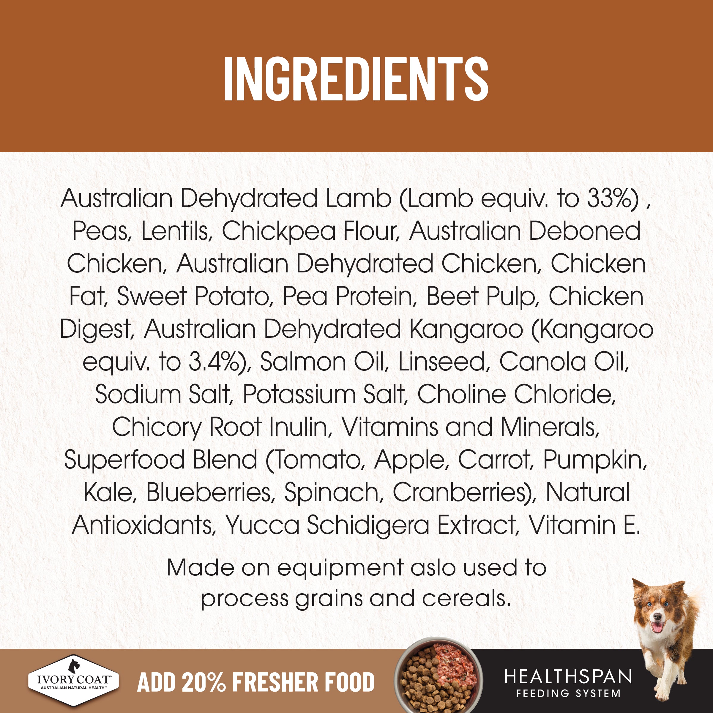 IVORY COAT Grain Free Adult Dry Dog Food Lamb & Kangaroo 2kg