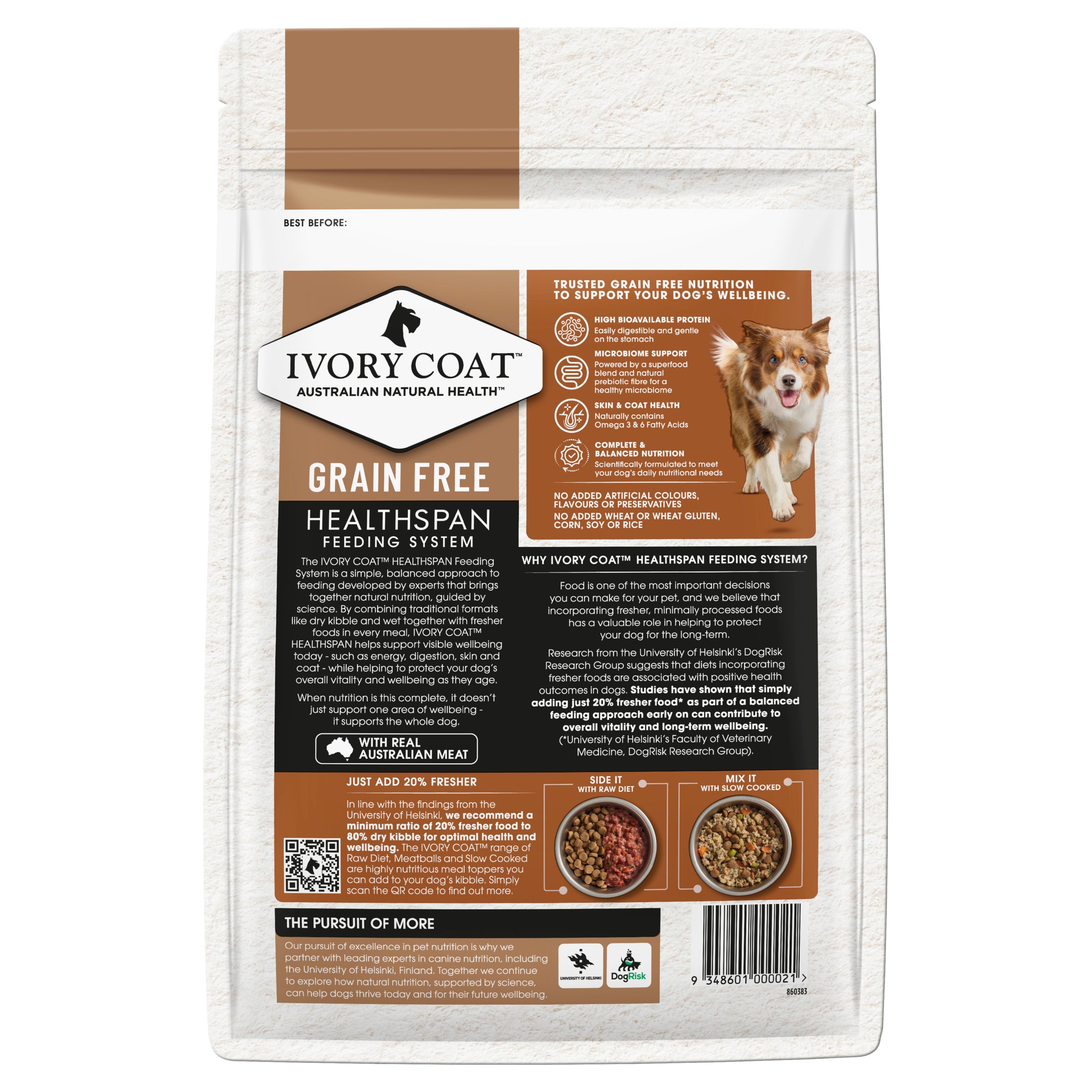 IVORY COAT Grain Free Adult Dry Dog Food Lamb & Kangaroo 2kg