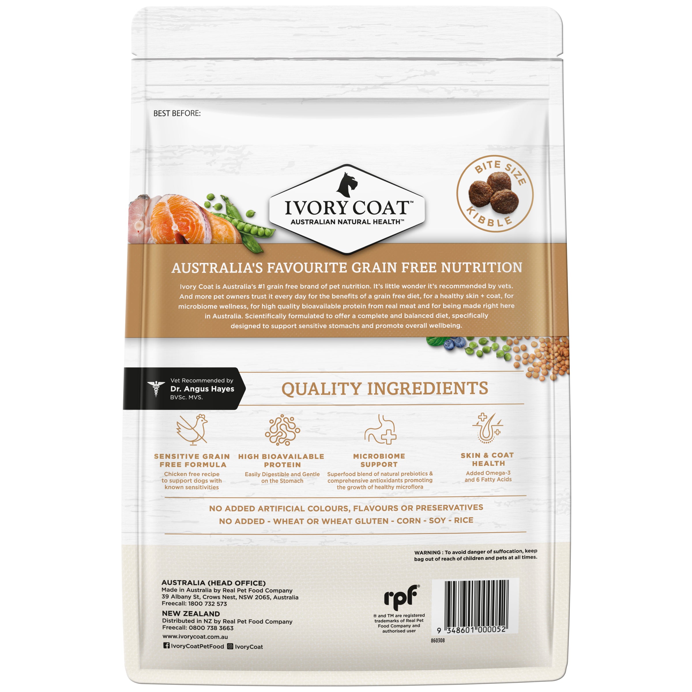 IVORY COAT Grain Free Adult Dry Dog Food Salmon & Ocean Fish 2kg