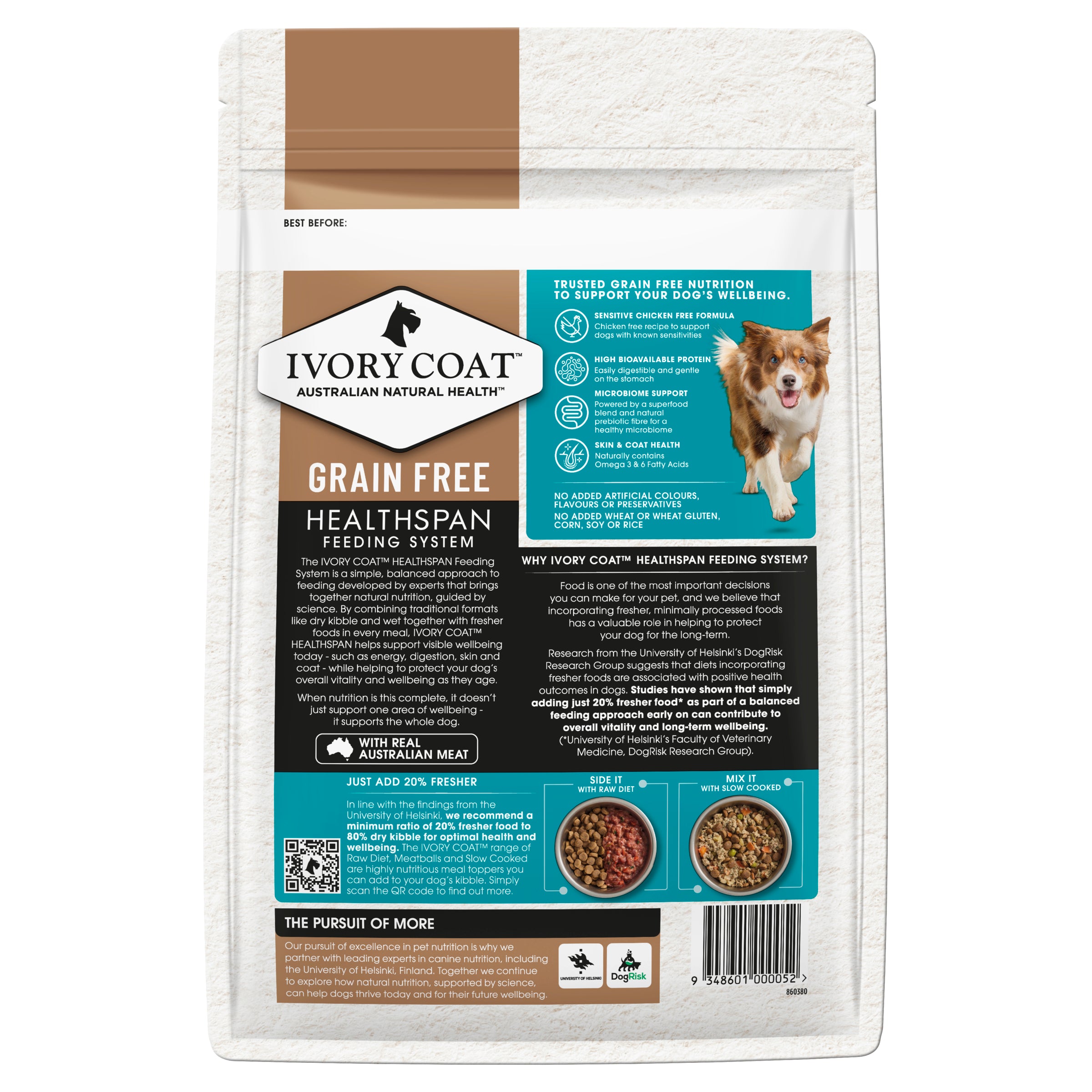IVORY COAT Grain Free Adult Dry Dog Food Salmon & Ocean Fish 2kg