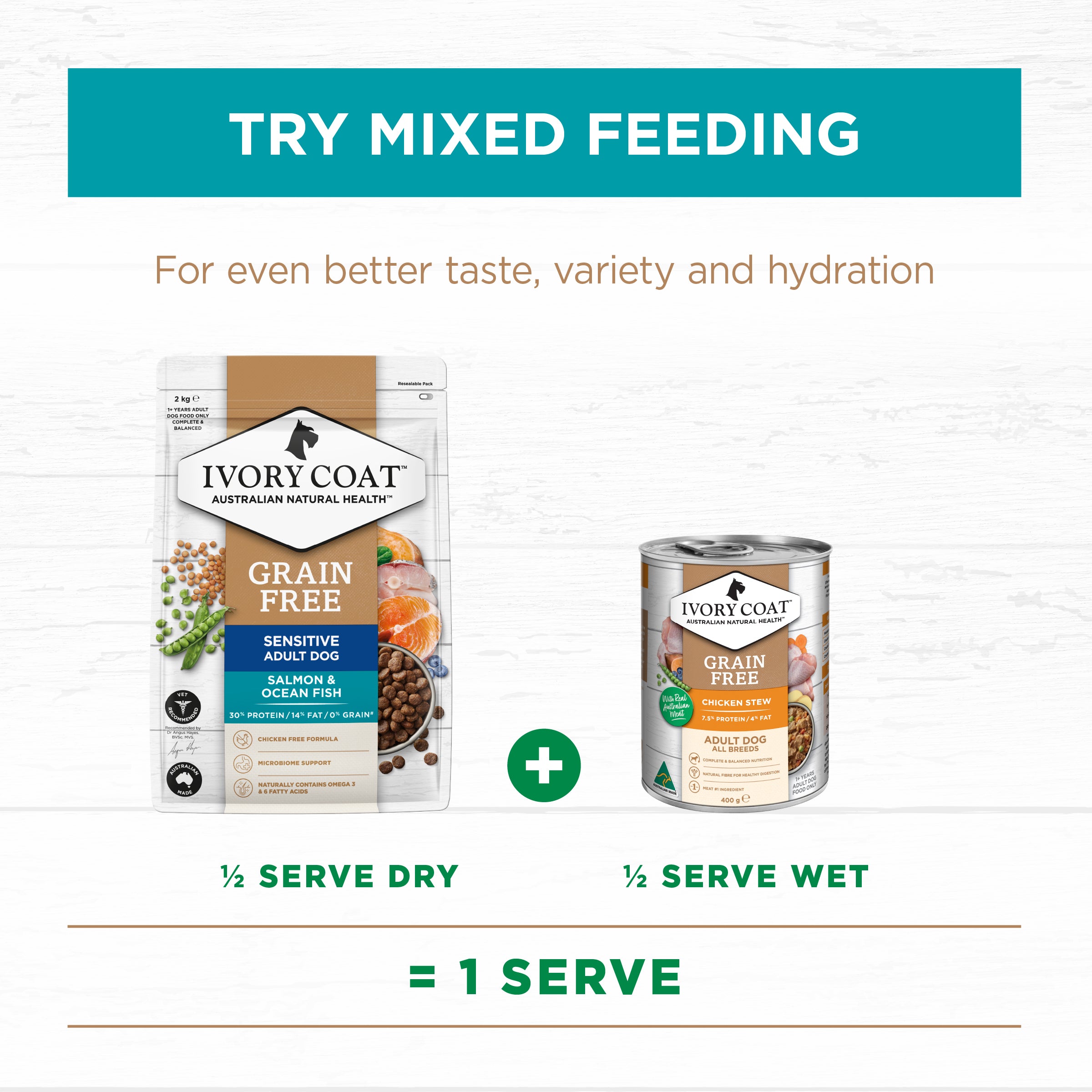 IVORY COAT Grain Free Adult Dry Dog Food Salmon & Ocean Fish 2kg
