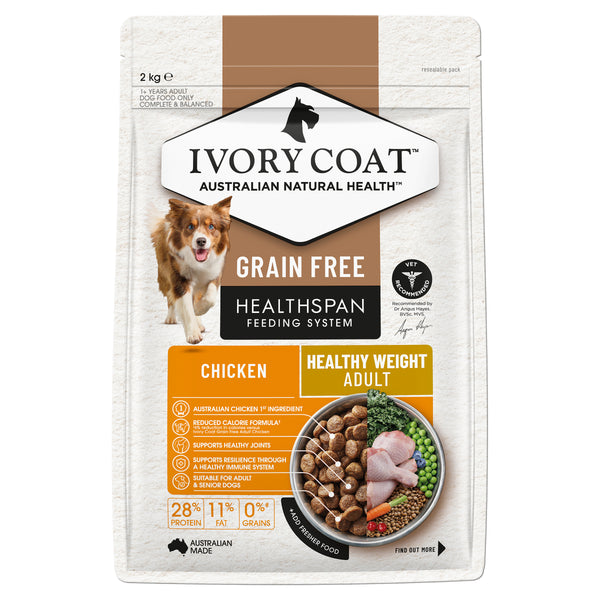 IVORY COAT Grain Free Healthy Weight Chicken Adult Dog Dry Food 2kg