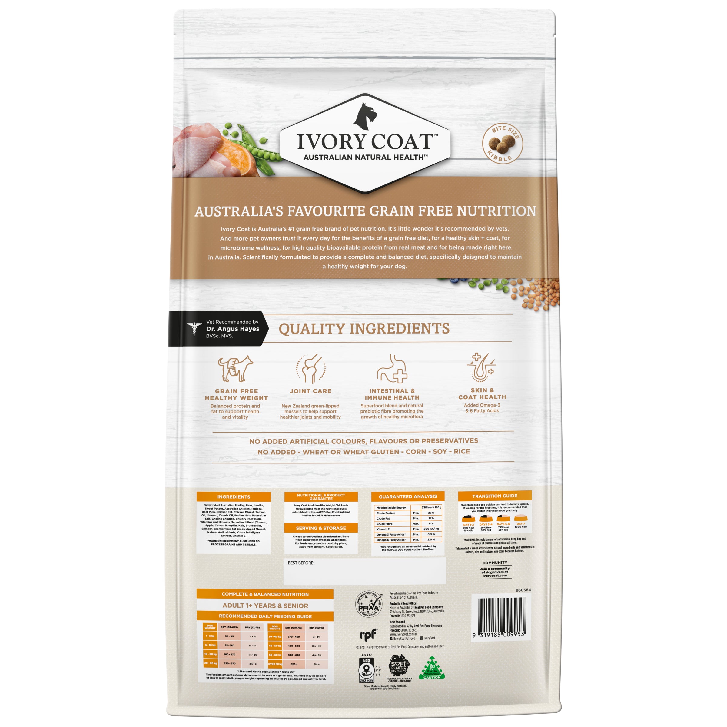 IVORY COAT Grain Free Healthy Weight Chicken Adult Dog Dry Food 13kg