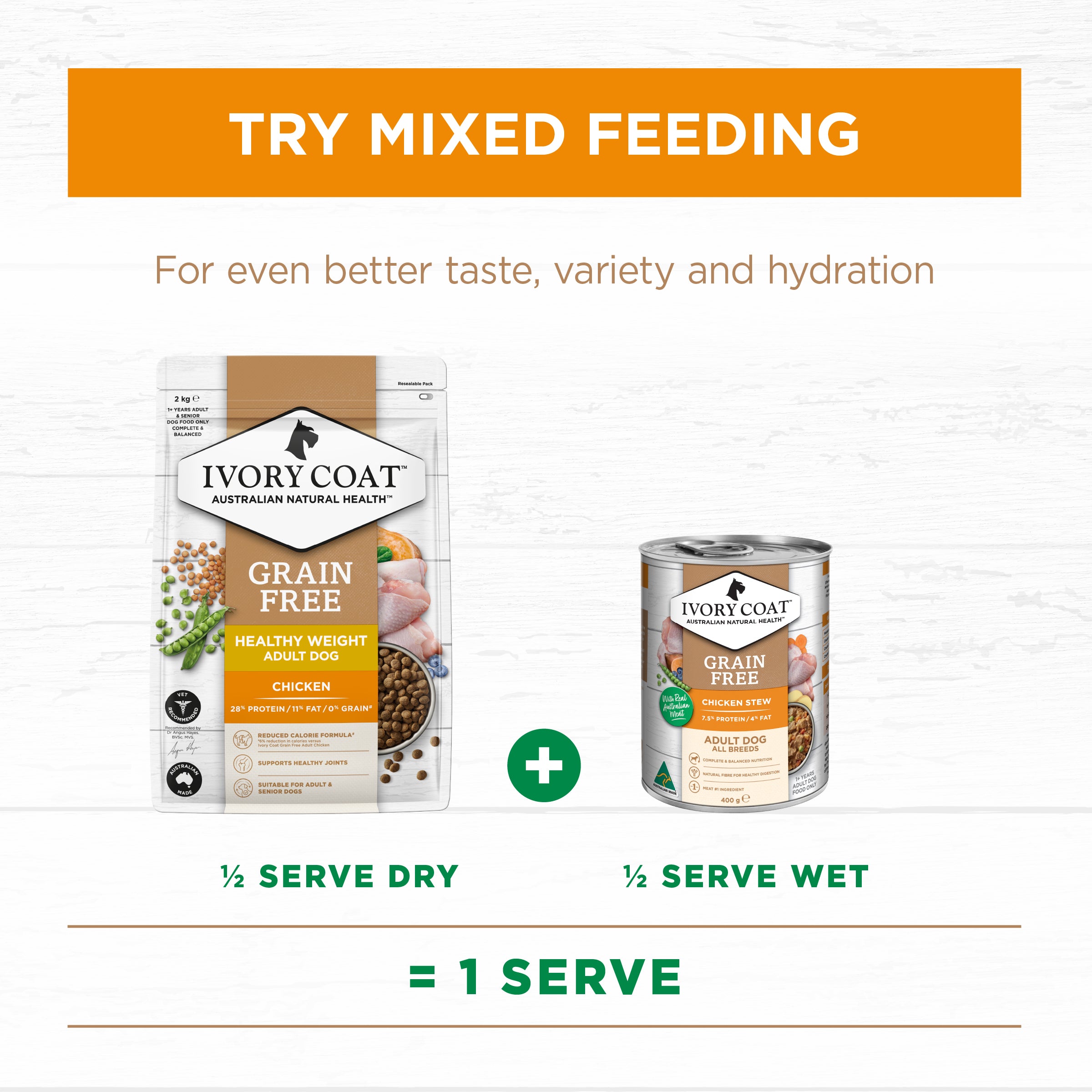 IVORY COAT Grain Free Healthy Weight Chicken Adult Dog Dry Food 13kg