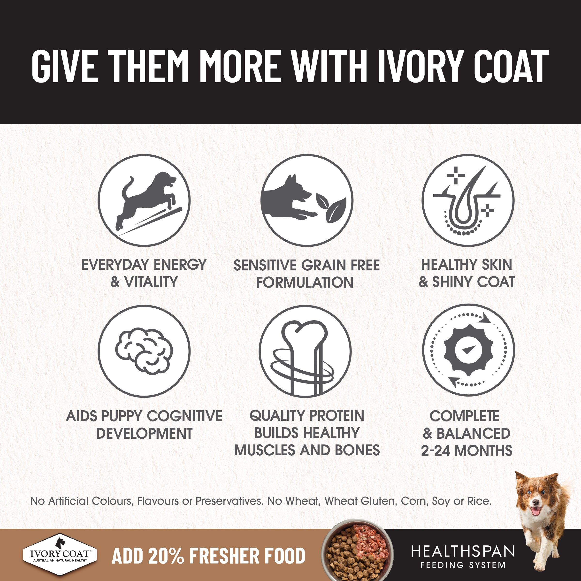 IVORY COAT Grain Free Dry Puppy Food Chicken 13kg