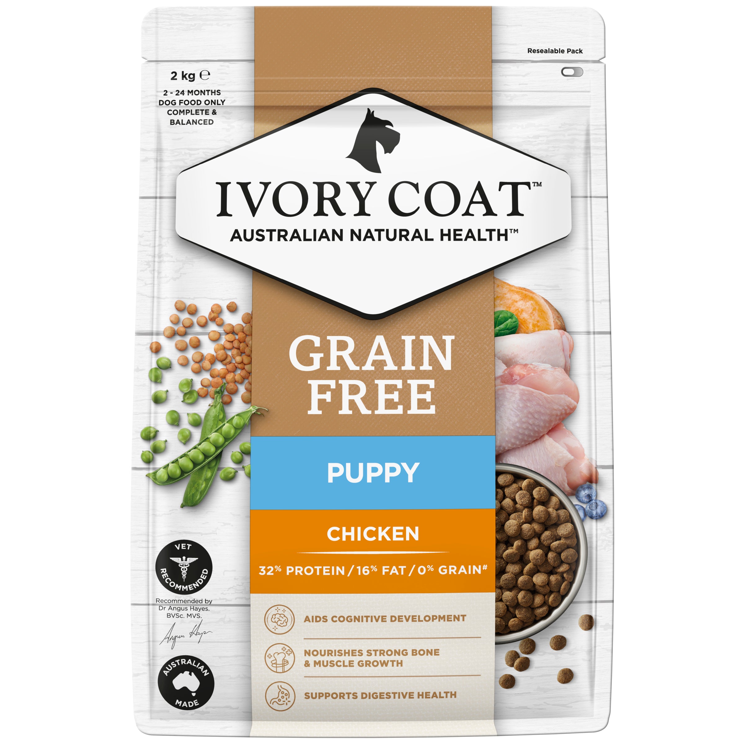 IVORY COAT Grain Free Dry Puppy Food Chicken 2kg
