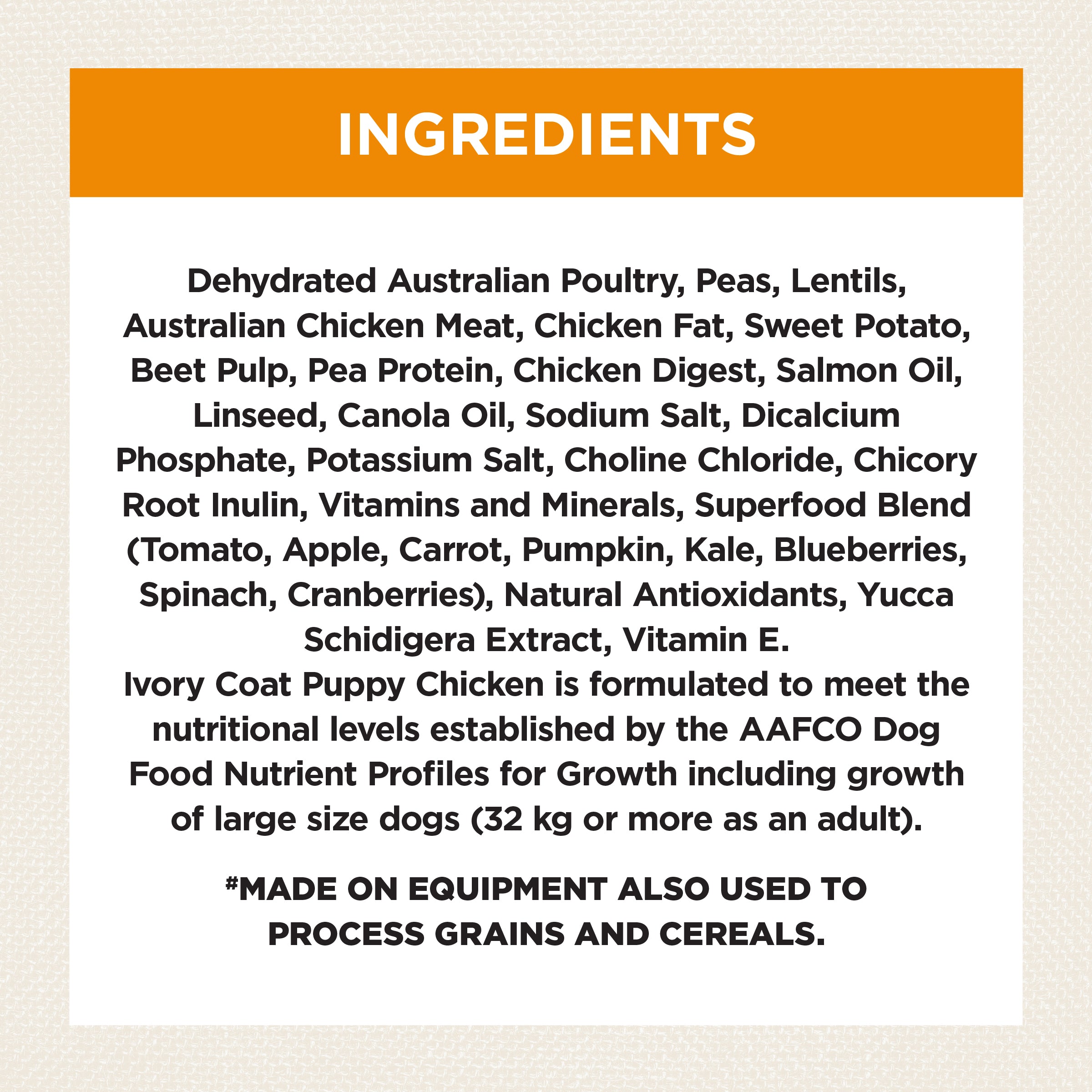 IVORY COAT Grain Free Dry Puppy Food Chicken 2kg