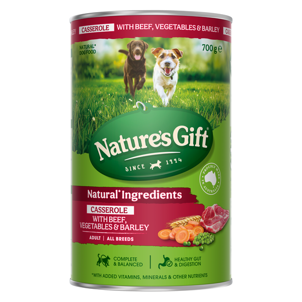 Nature's Gift Casserole Beef, Vegetables & Barley Adult Wet Dog Food 700g