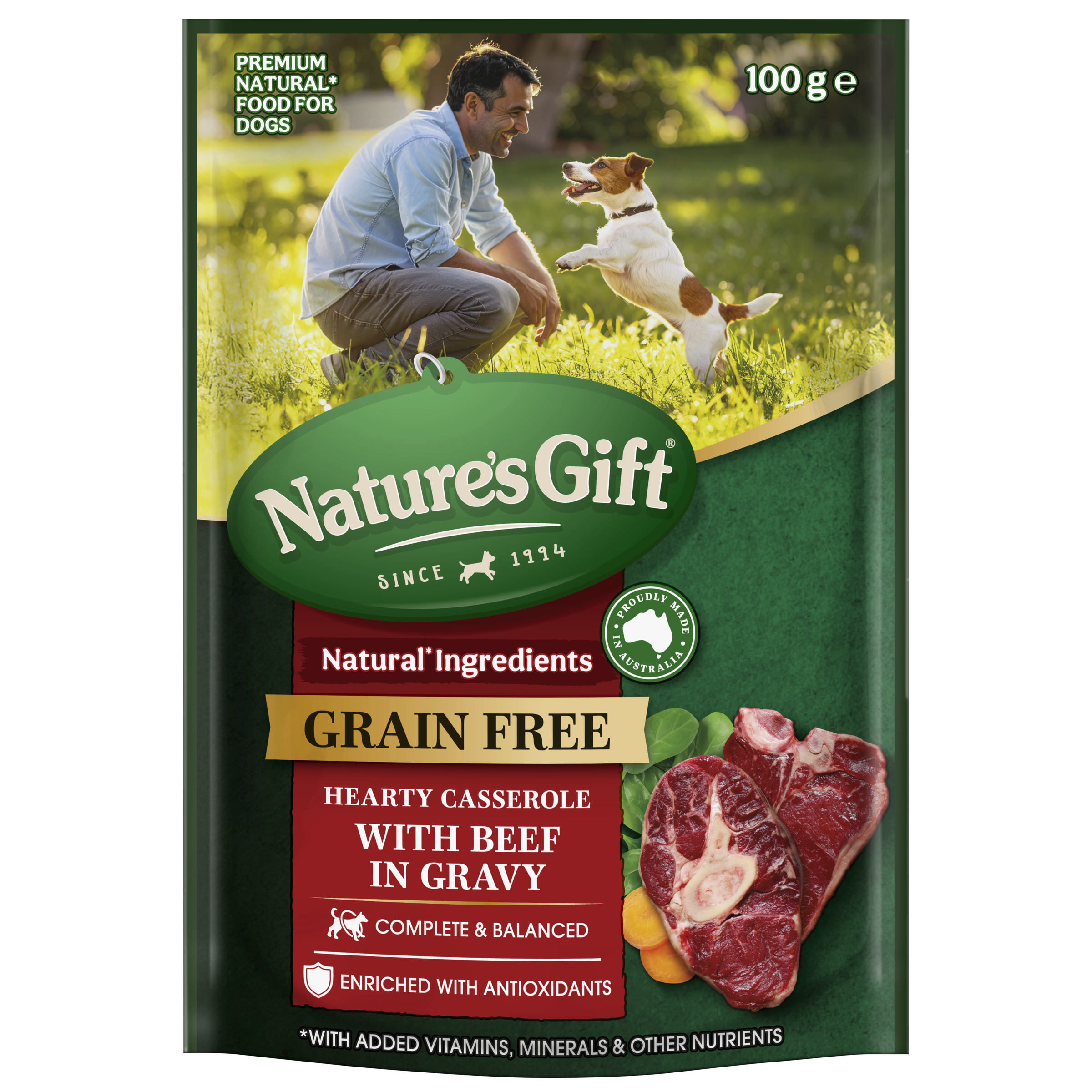 Nature's Gift Hearty Casserole with Beef in Gravy 100g