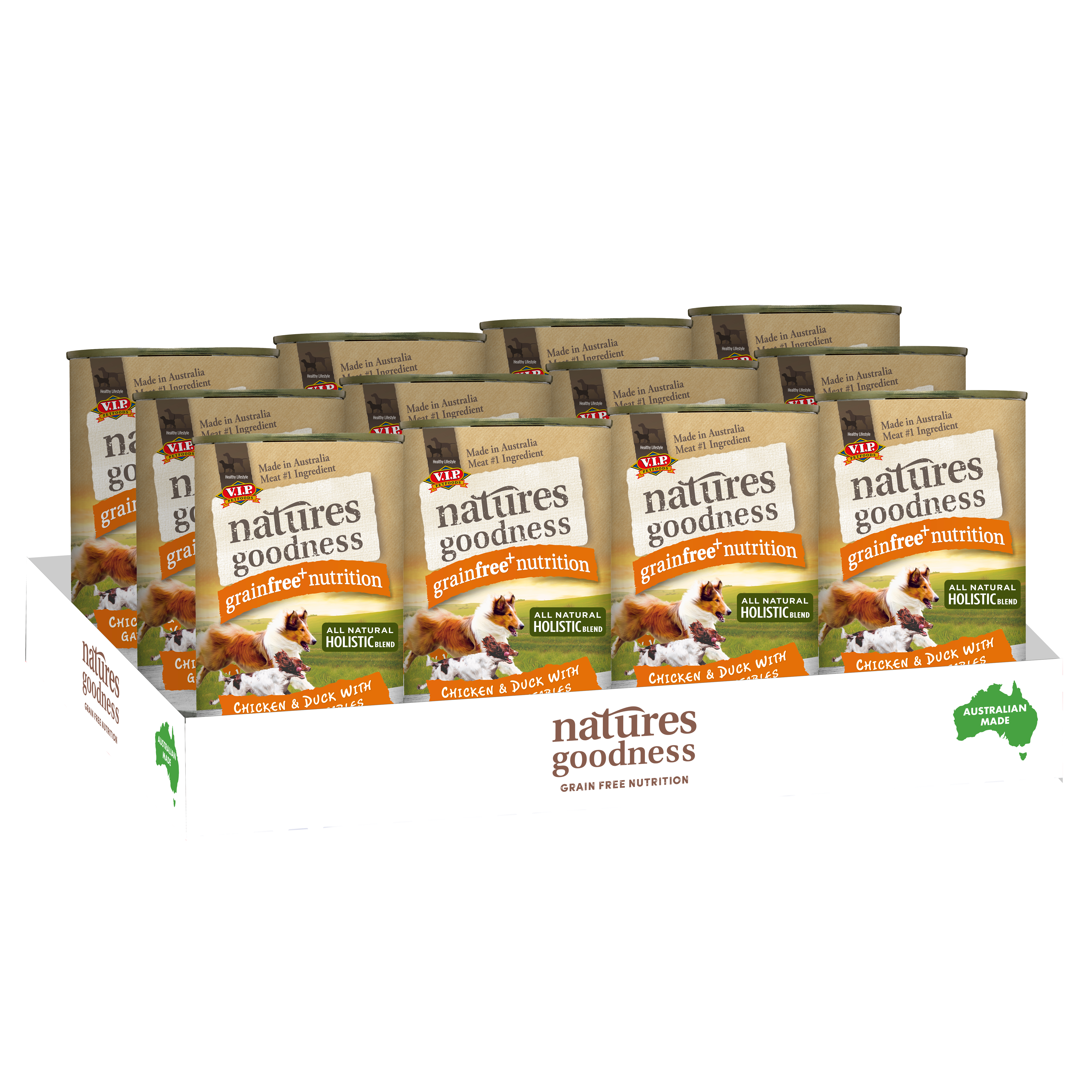 Natures Goodness Grain Free Chicken with Duck and Garden Vegetables Adult Wet Dog Food 12 x 400g