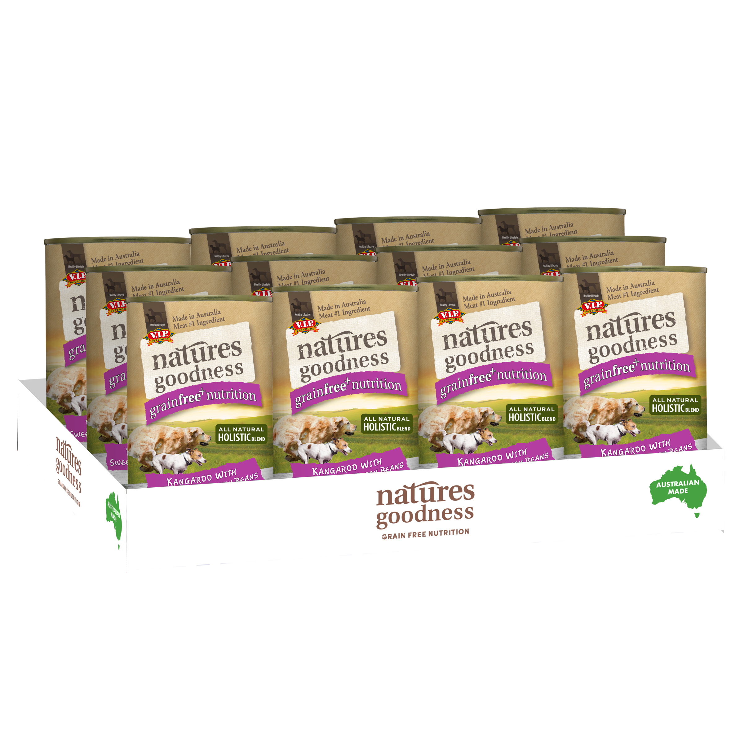 Natures Goodness Grain Free Kangaroo with Sweet Potato and Green Beans Adult Wet Dog Food 12 x 400g