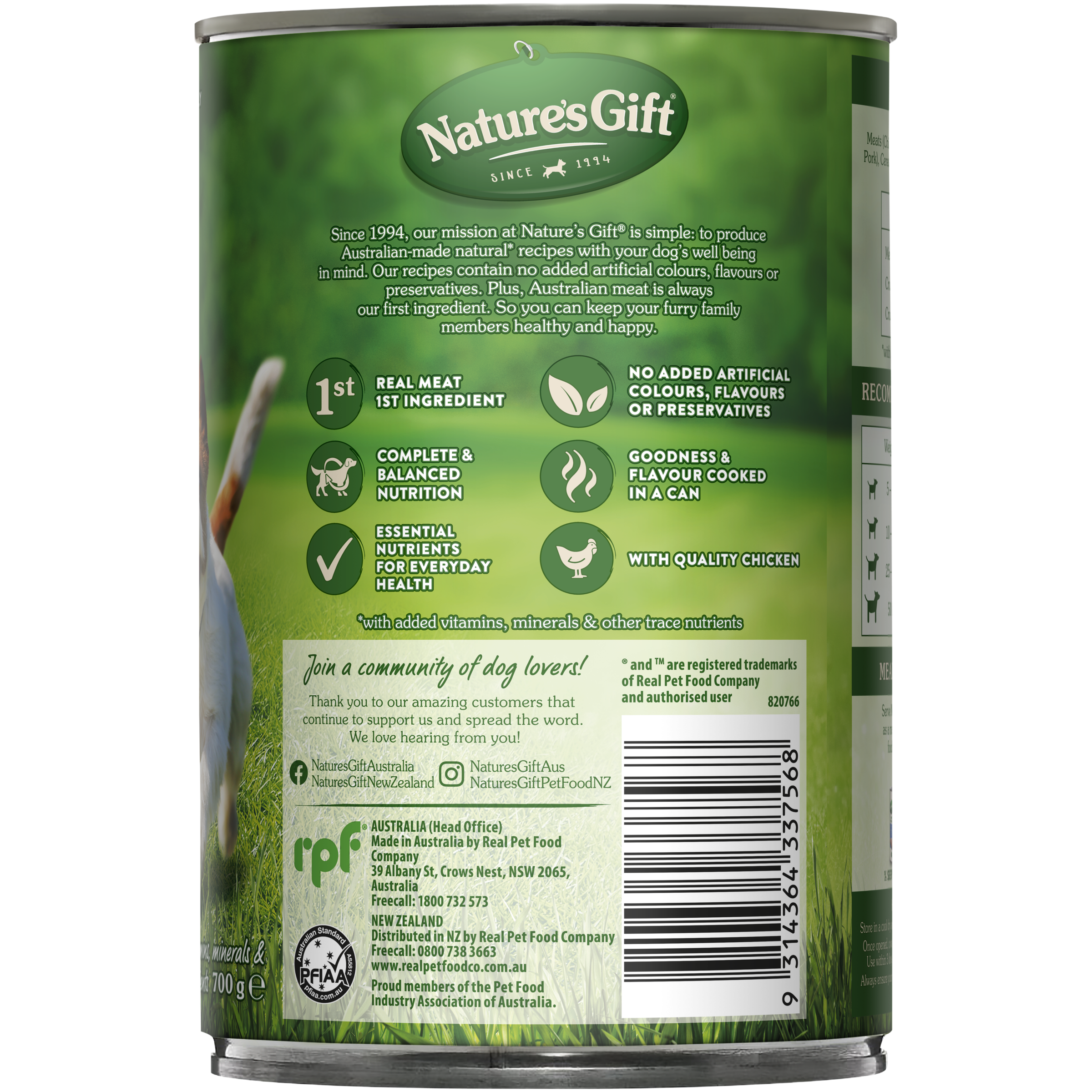 Nature's Gift Casserole with Chicken & Vegetables Adult Wet Dog Food 700g