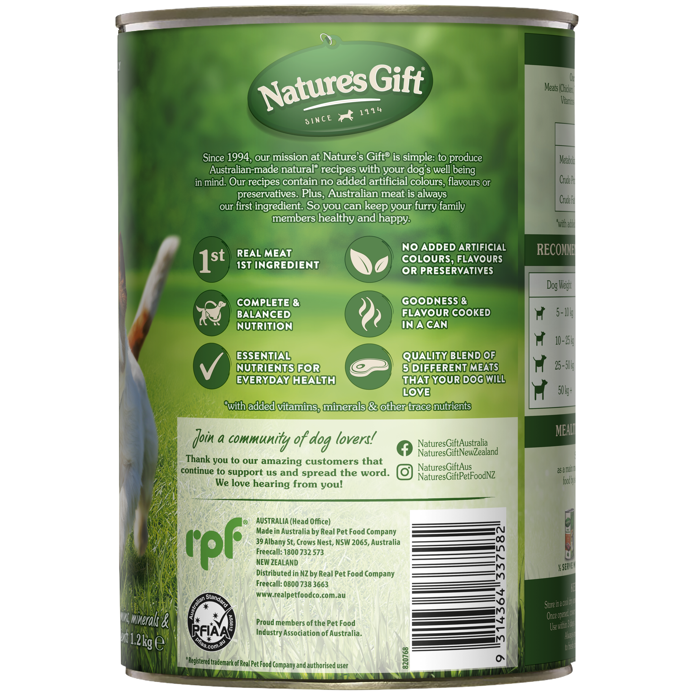 Nature's Gift 5 Meats Loaf Adult Wet Dog Food 1.2kg