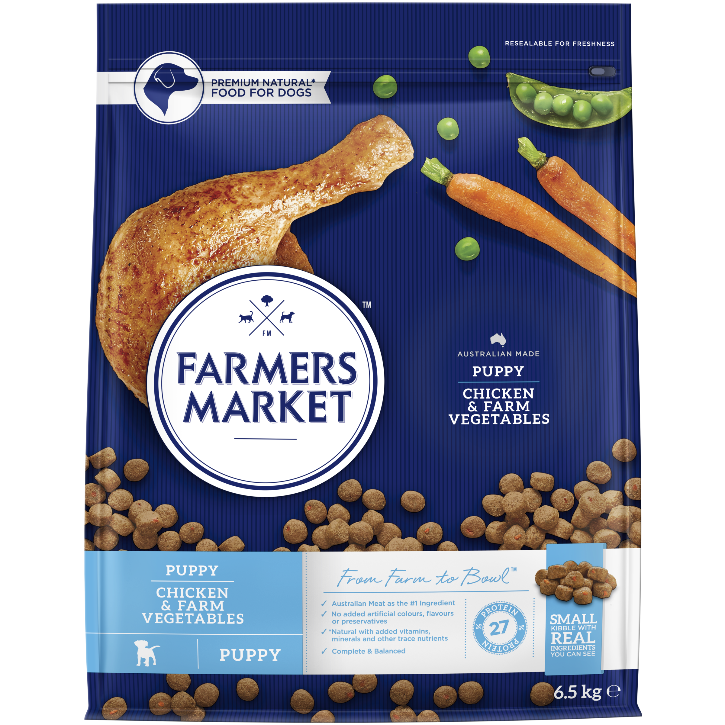 Farmers Market Puppy Kibble with Chicken & Farm Vegetables 6.5kg