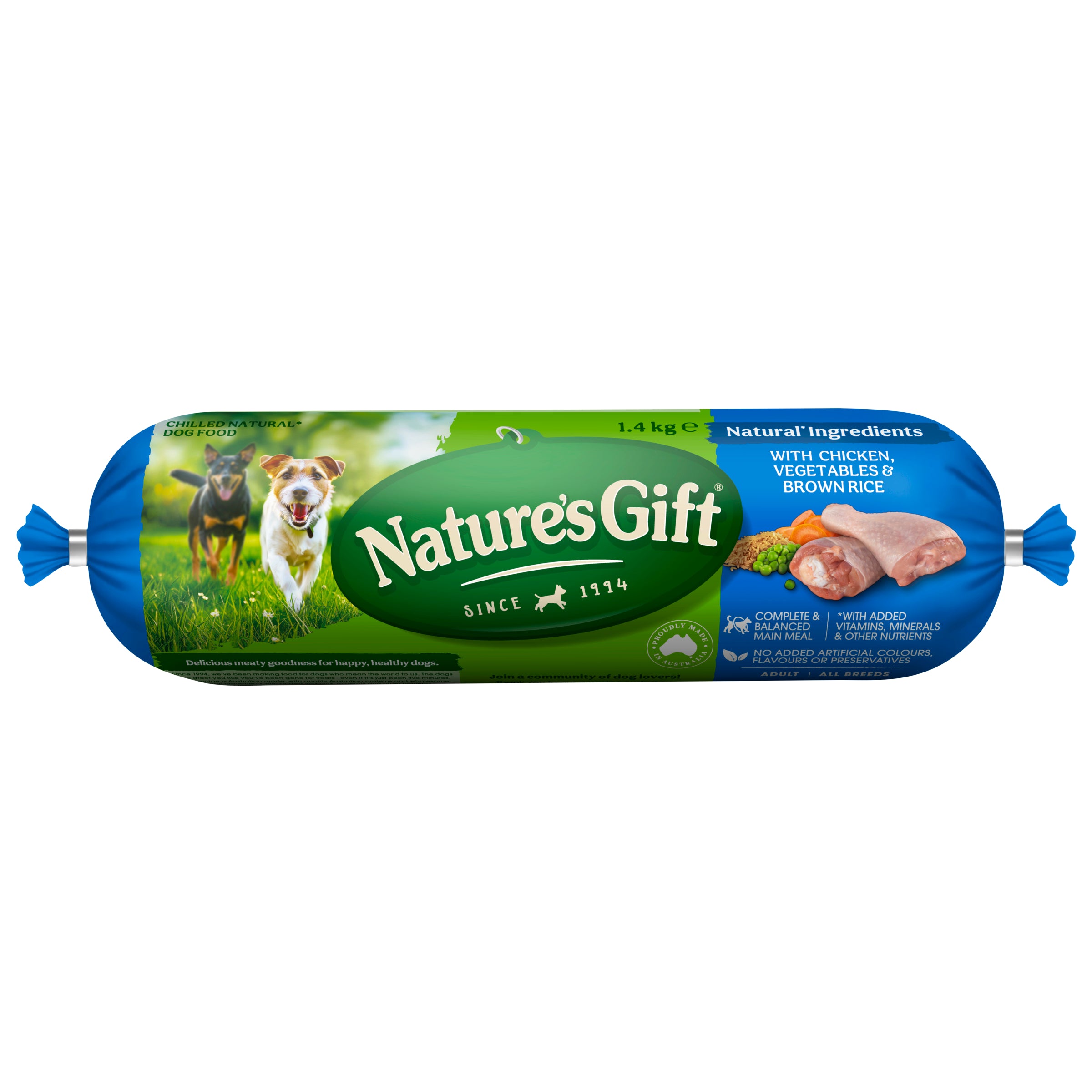 Nature's Gift Fresh Dog Roll with Chicken, Brown Rice & Vegetables 1.4kg