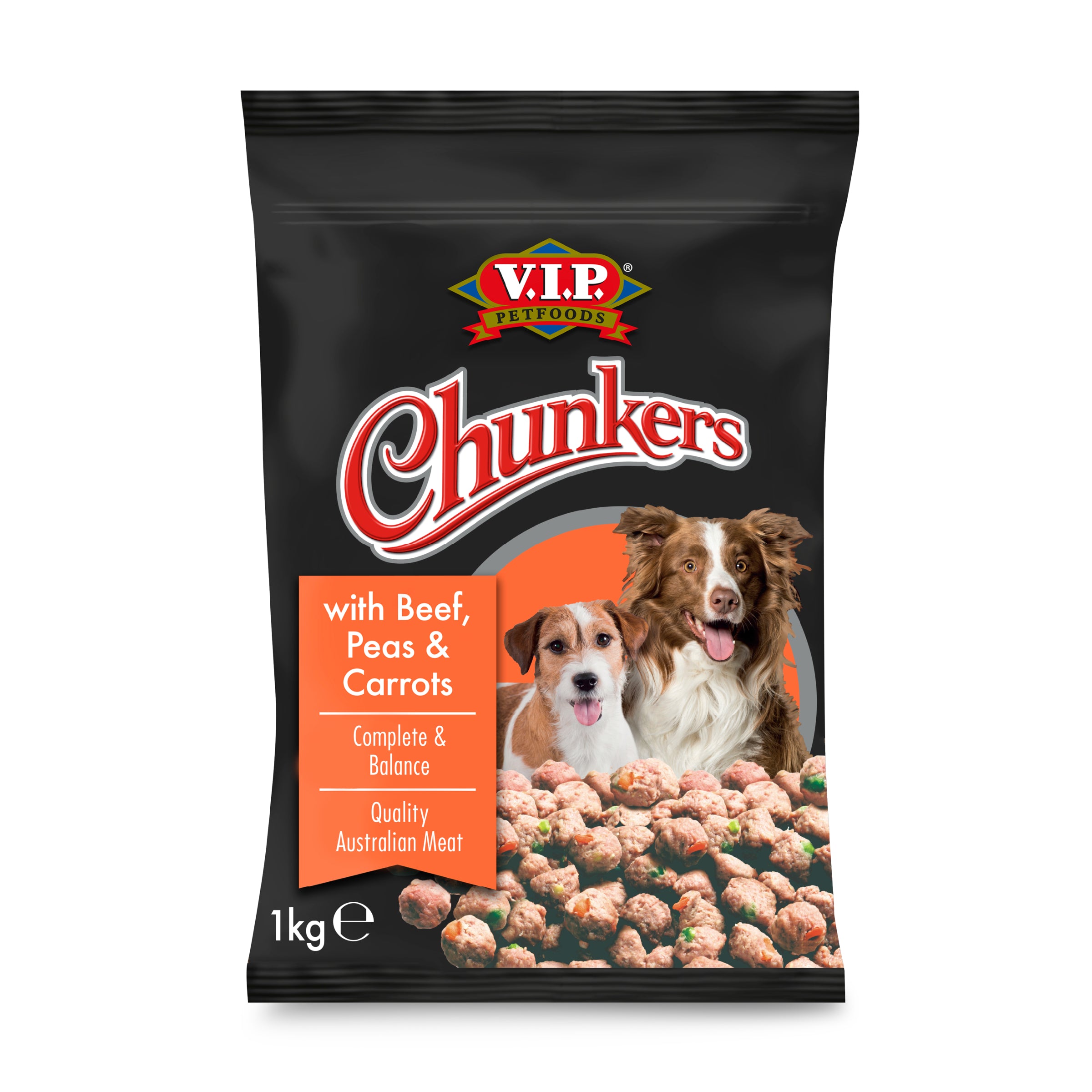 V.I.P. Petfoods Chunkers Meatballs with Beef Carrots & Green Peas Chilled Dog Food 1kg