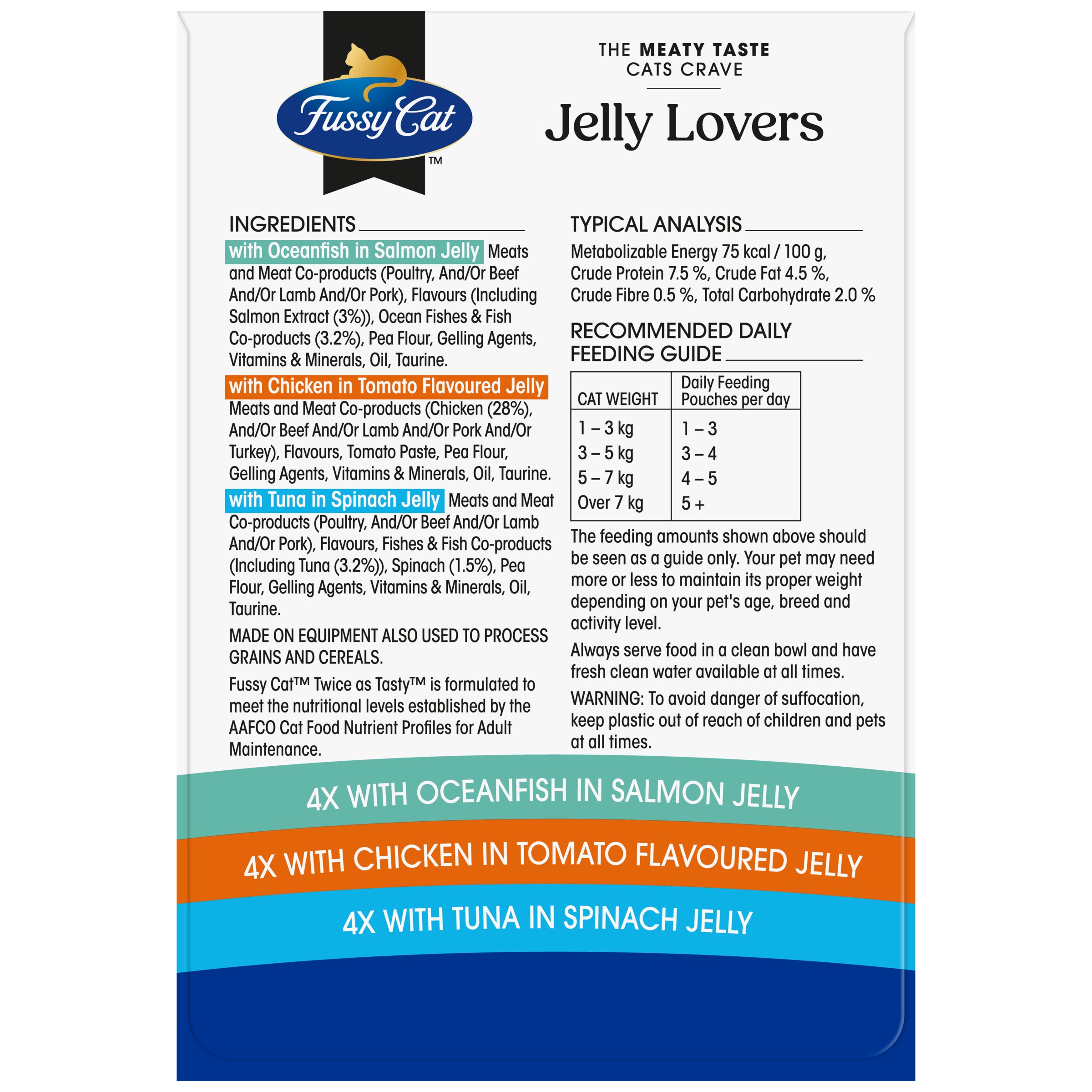 Fussy Cat Twice as Tasty Grain Free Jelly Lovers Wet Cat Food 12x80g