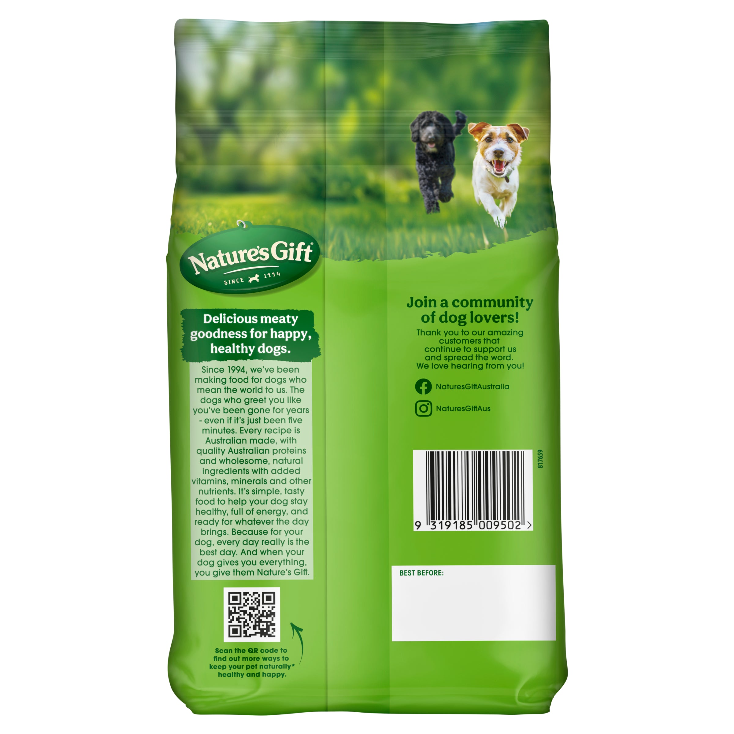 Nature's Gift Meatballs with Chicken, Brown Rice and Garden Vegetables Adult Chilled Dog Food 700g