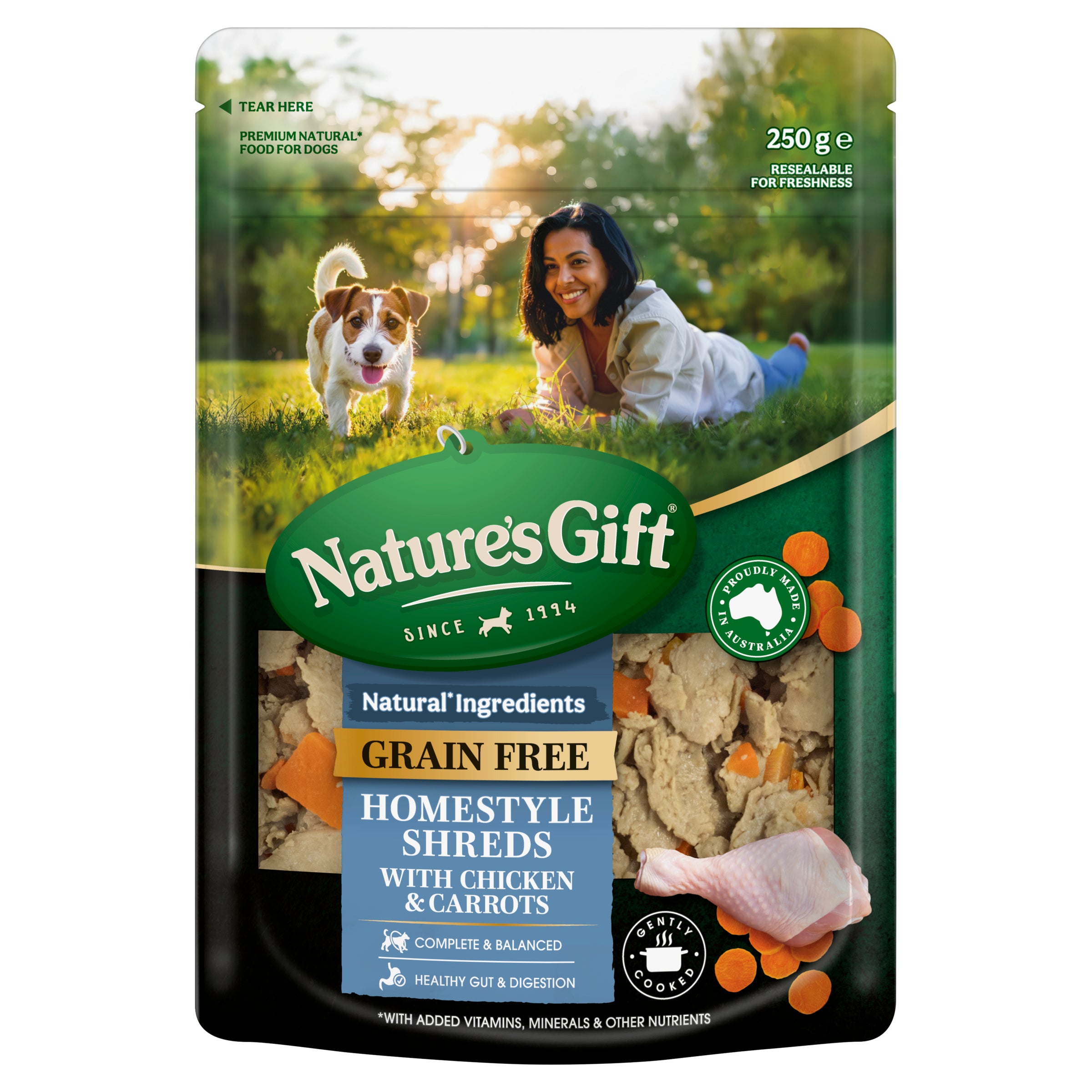 Nature's Gift Homestyle Shreds with Chicken & Carrots 250g