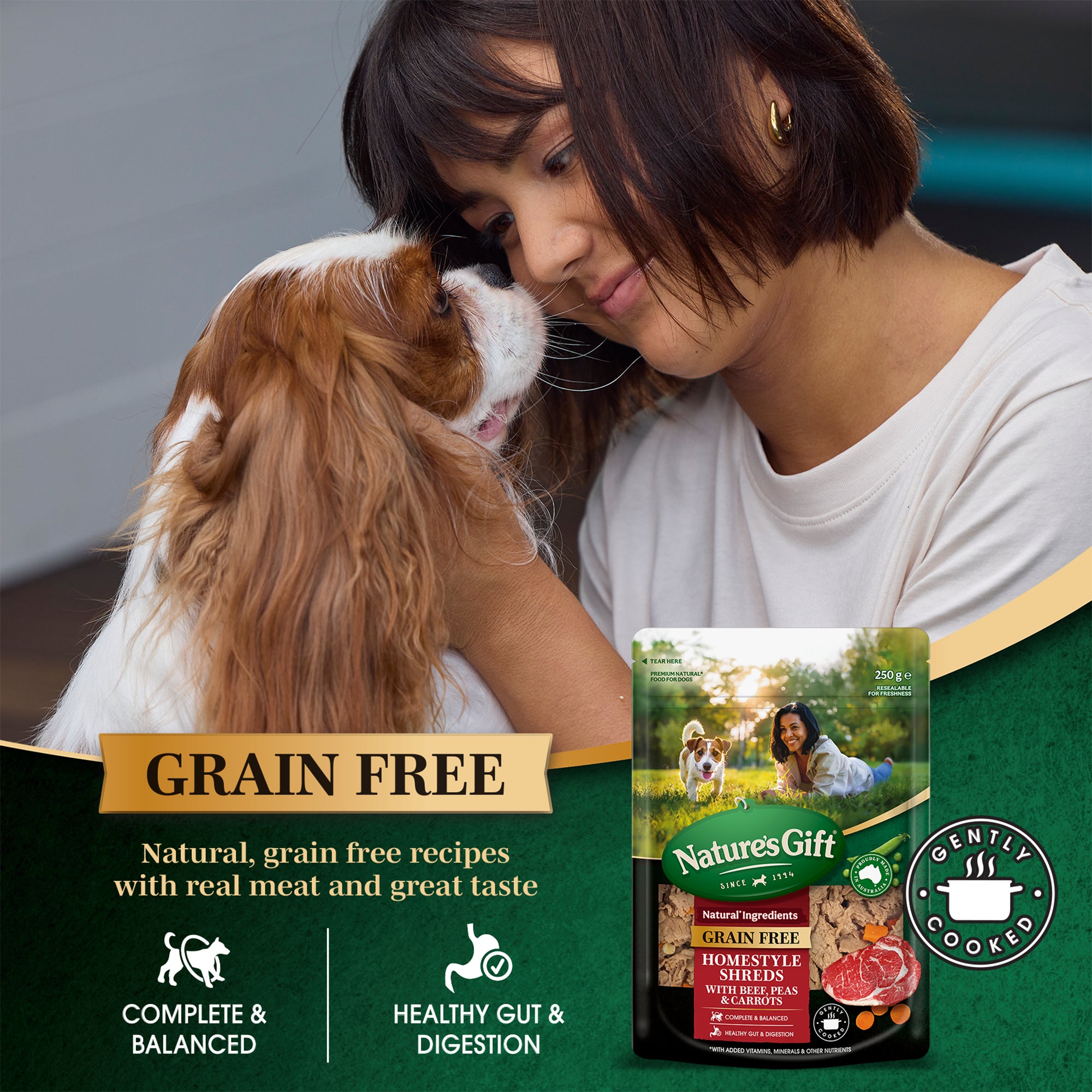 Nature's Gift Homestyle Shreds with Beef, Peas & Carrots 250g