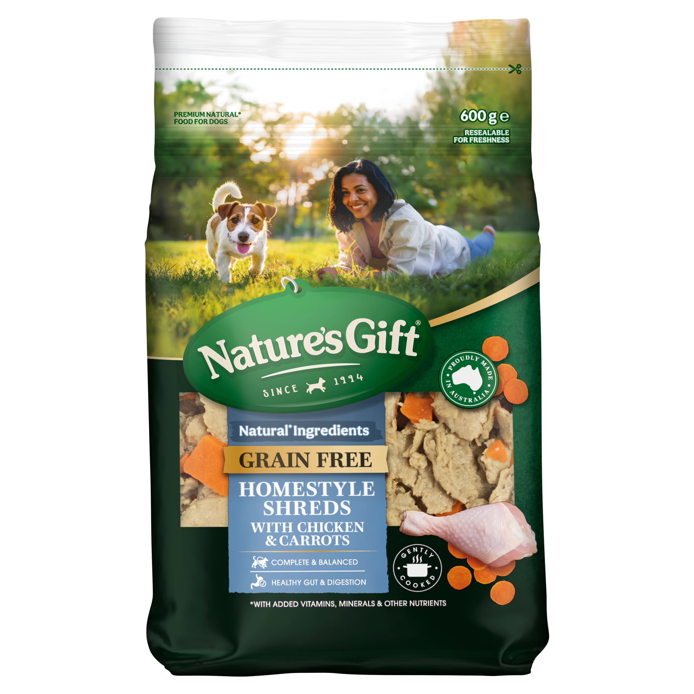 Nature's Gift Homestyle Shreds with Chicken & Carrots 600g