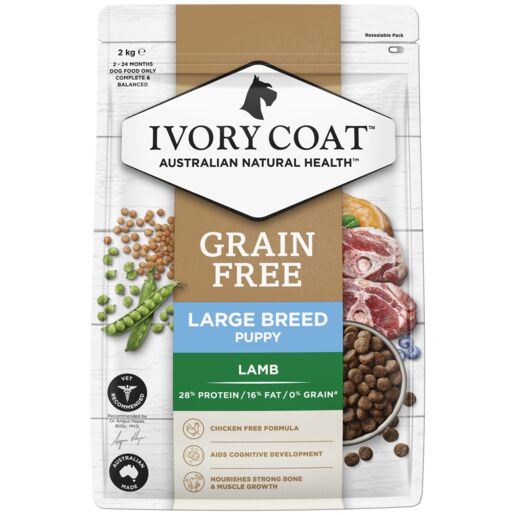 IVORY COAT Grain Free Large Breed Dry Puppy Food Lamb 2kg