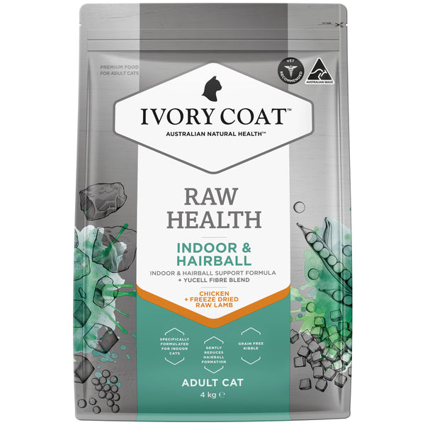 Ivory Coat Raw Health Cat Dry Food Indoor & Hairball 4kg