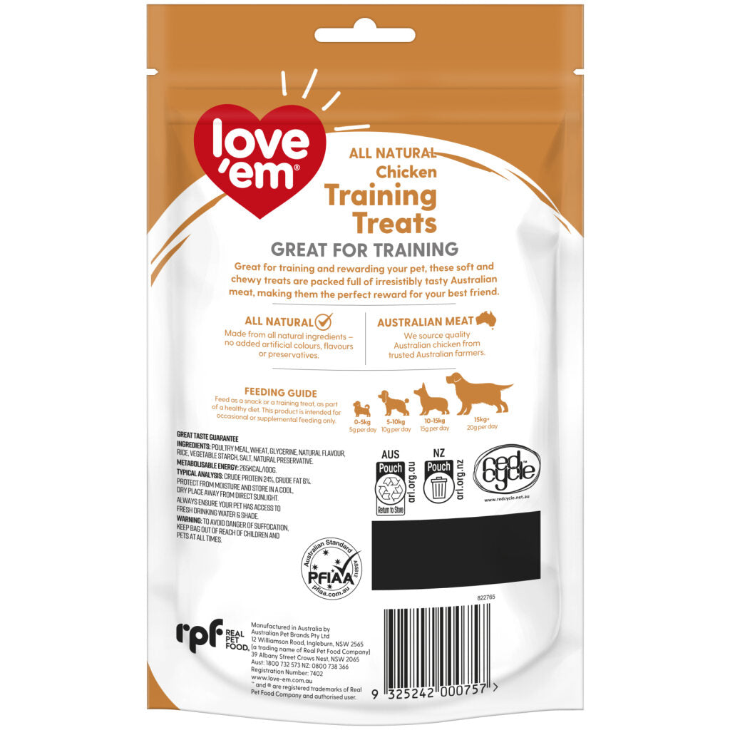 love'em Chicken Training Treats Dog Treats 200g