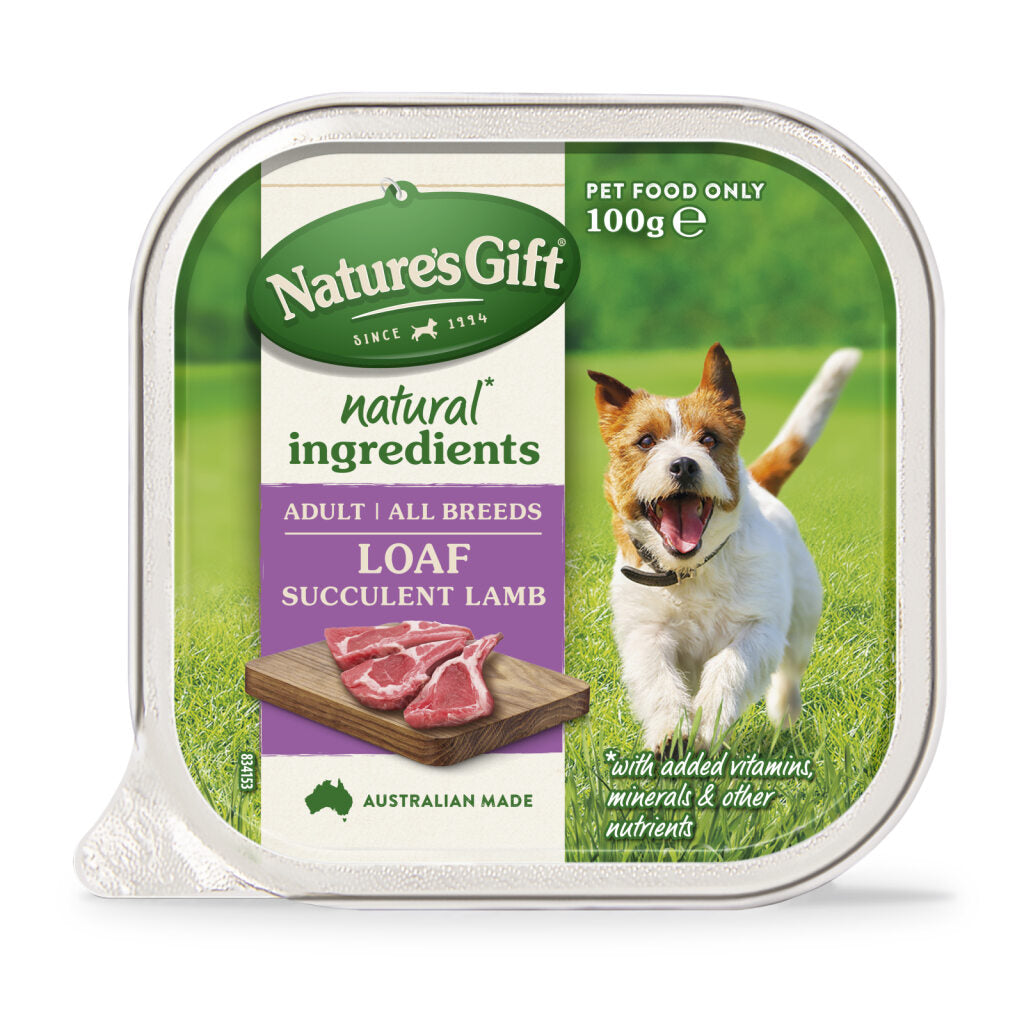 Nature's Gift Succulent Lamb Loaf Adult Wet Dog Food 100g x 6 Pack