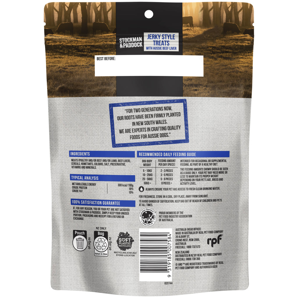 Stockman & Paddock Aussie Beef Jerky Style Treats 500g