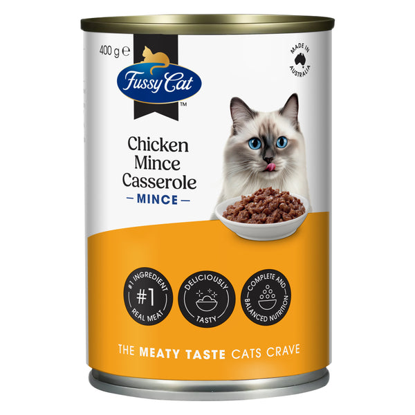 Fussy Cat Grain Free Chicken Mince Casserole Wet Cat Food 400g