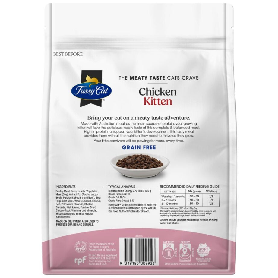 Fussy Cat Grain Free Chicken Kitten Dry Food 450g