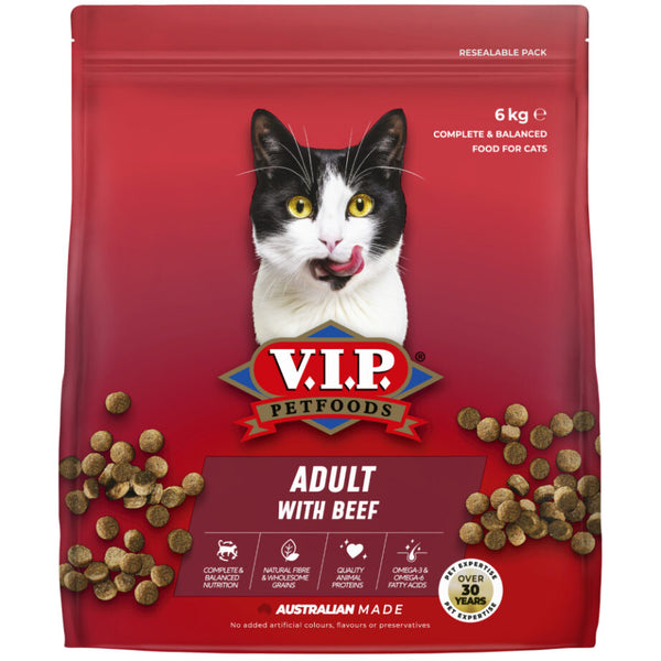 V.I.P. Petfoods Adult Cat Dry Food With Beef 6kg