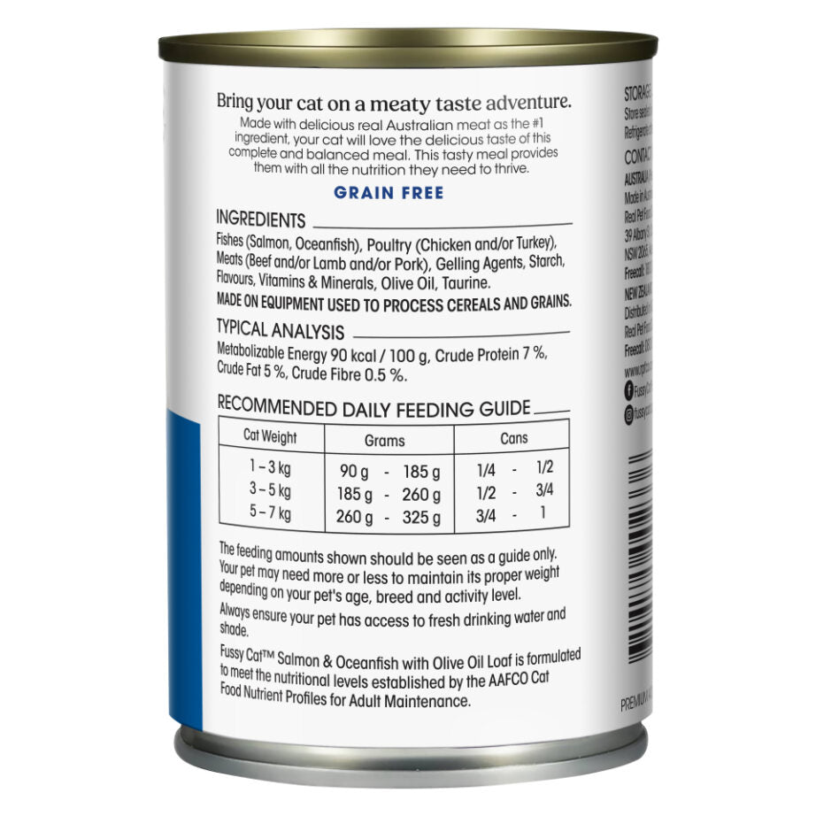 Fussy Cat Grain Free Salmon and Whitefish with Olive Oil Wet Cat Food 400g